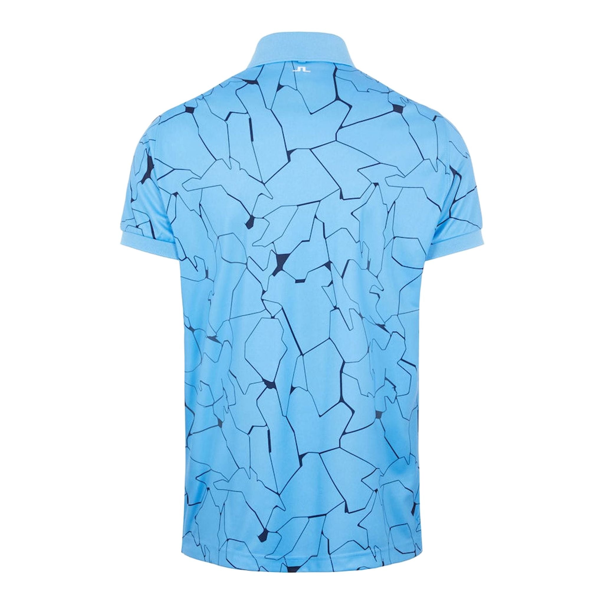 J. Lindeberg M Tour Tech Reg Fit Print SS Polo Slit Blu Oceano Uomo