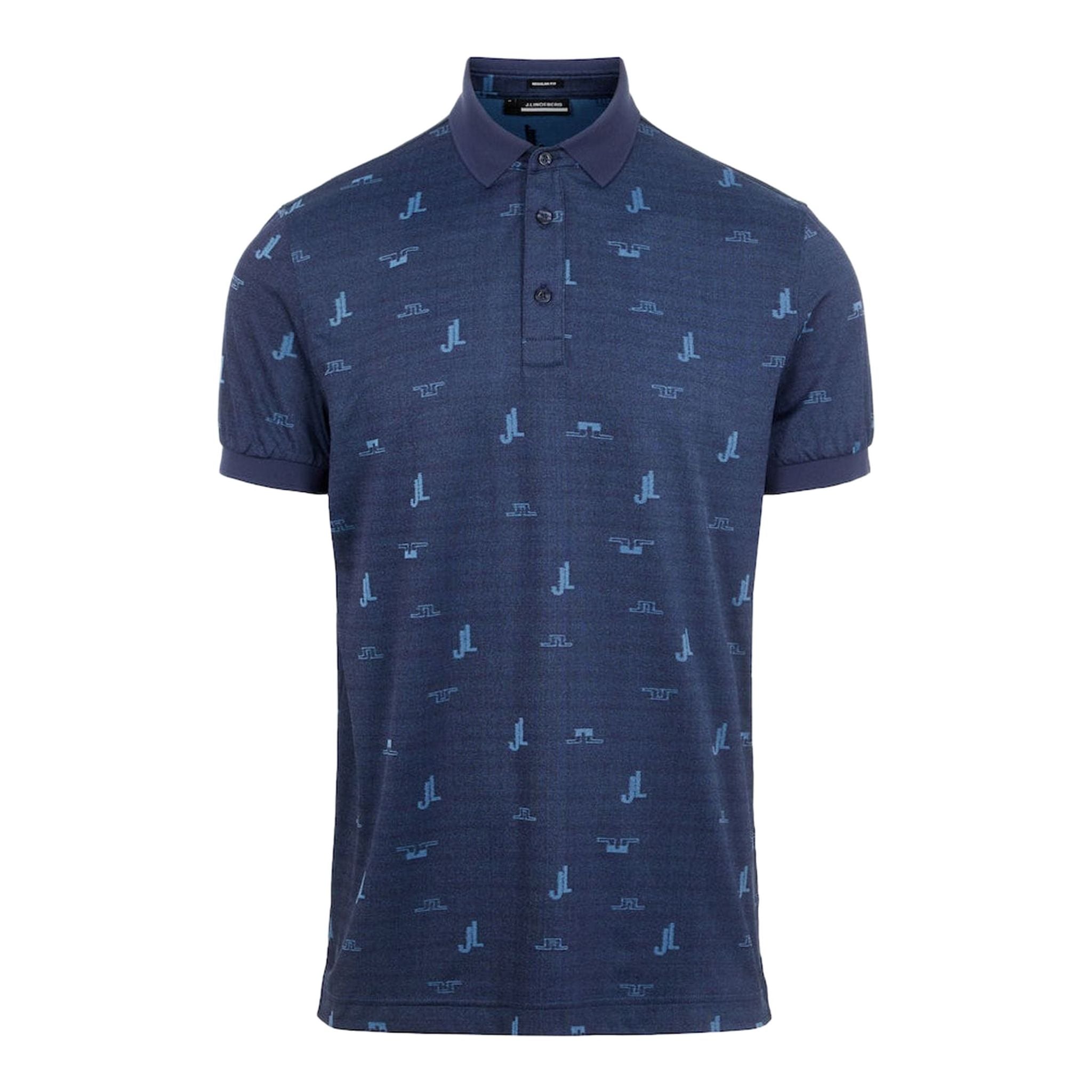 J. Lindeberg M Glen Regular Fit SS Polo JL Bridge Ocean Blue Uomo