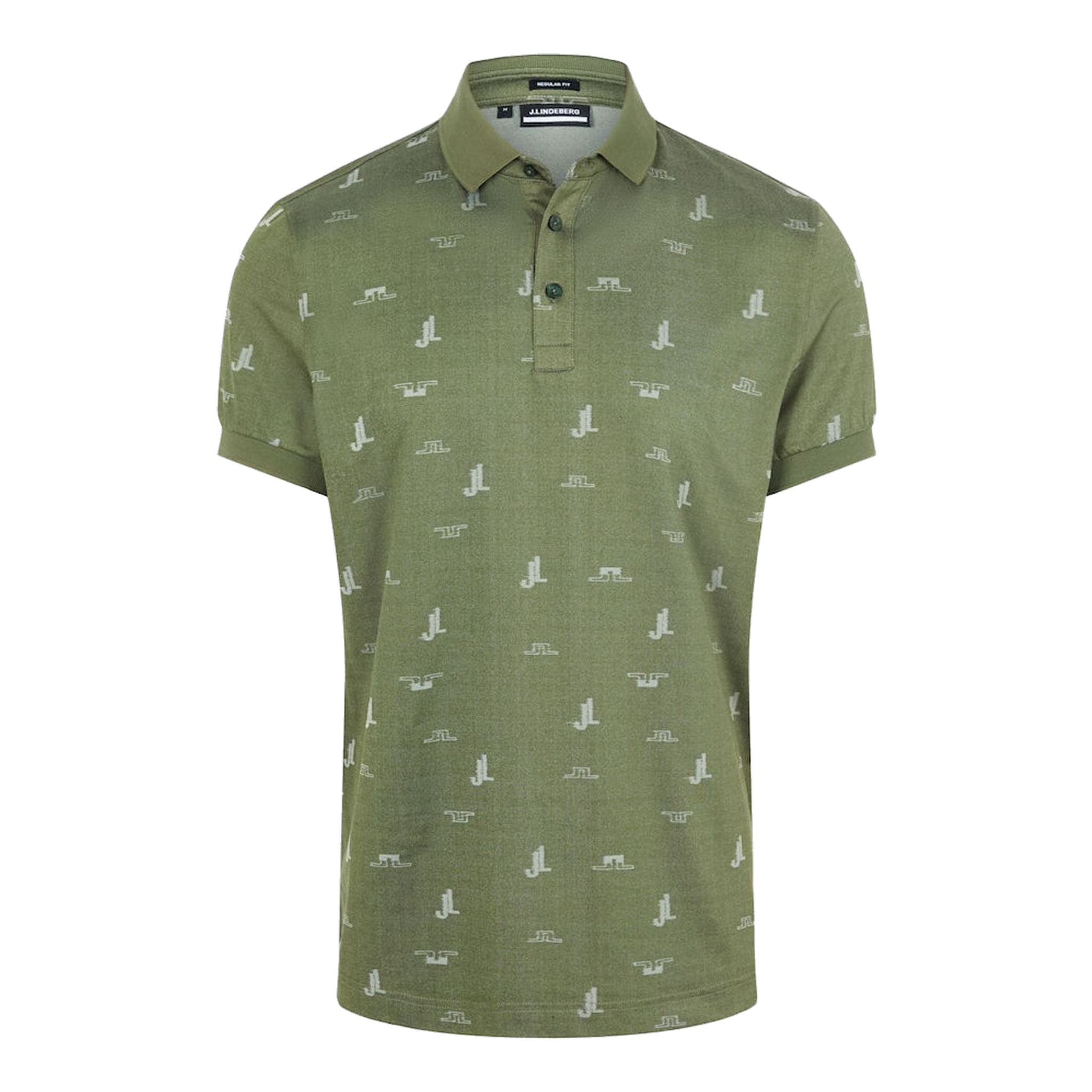 J. Lindeberg M Glen Regular Fit SS Polo JL Bridge Thyme Green Uomo