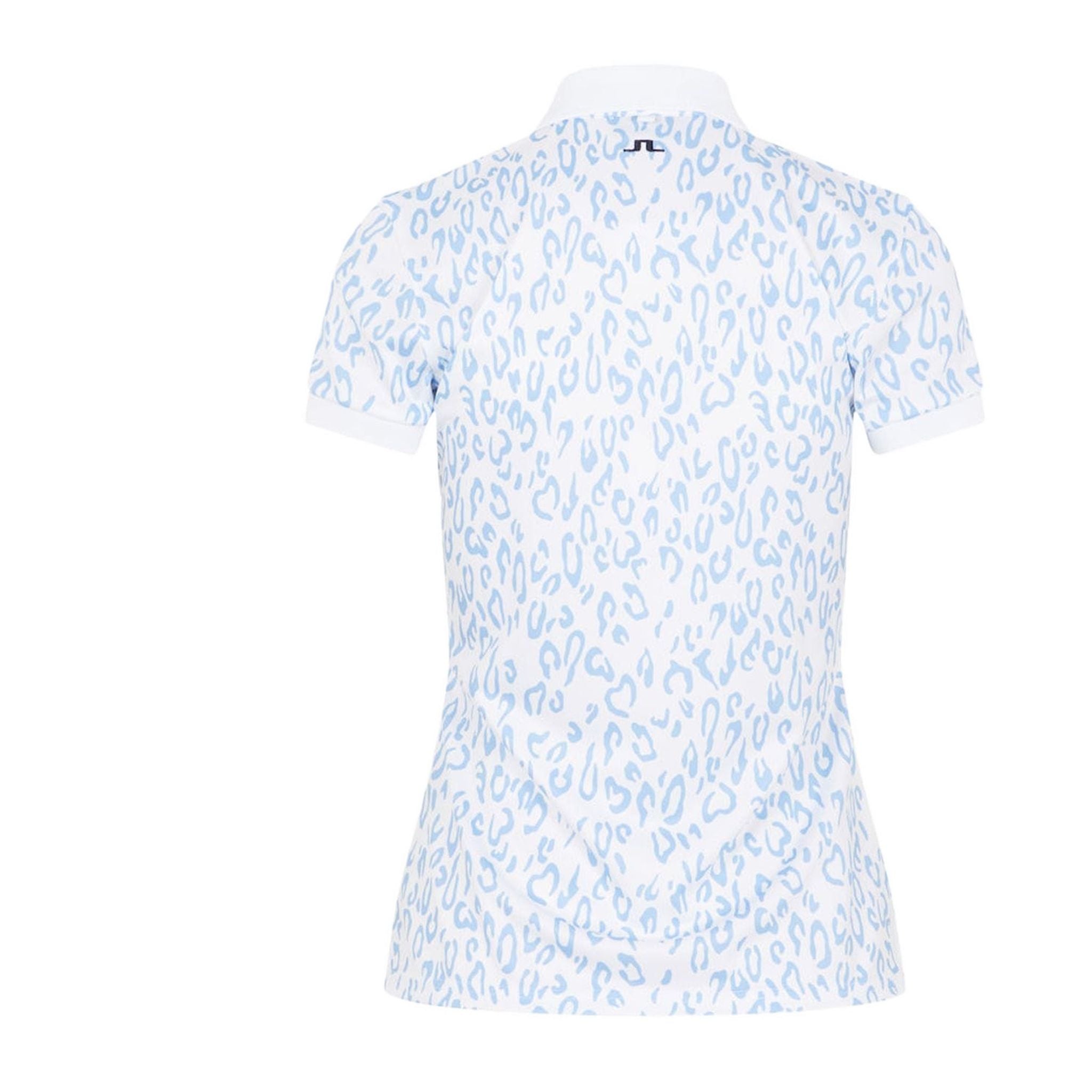 J. Lindeberg W Tour Tech Print SS Polo Animal Blu Bianco Donna