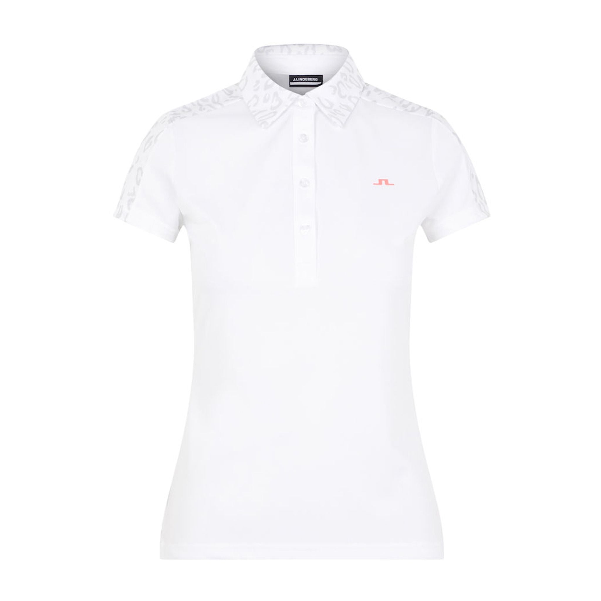 J. Lindeberg W Cara SS Polo Animal Grigio Bianco Donna