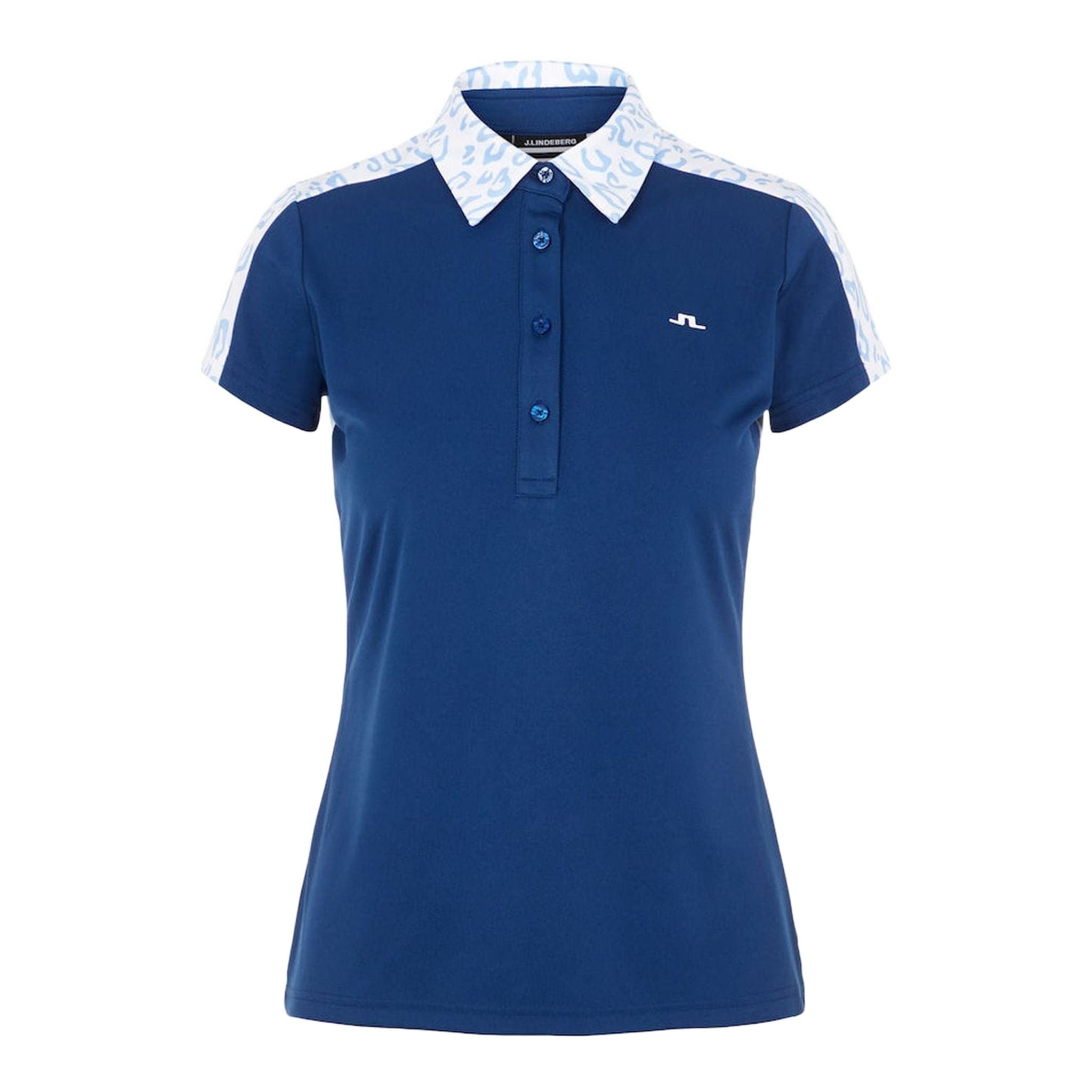 J. Lindeberg W Cara SS Polo Animal Blu Bianco Donna
