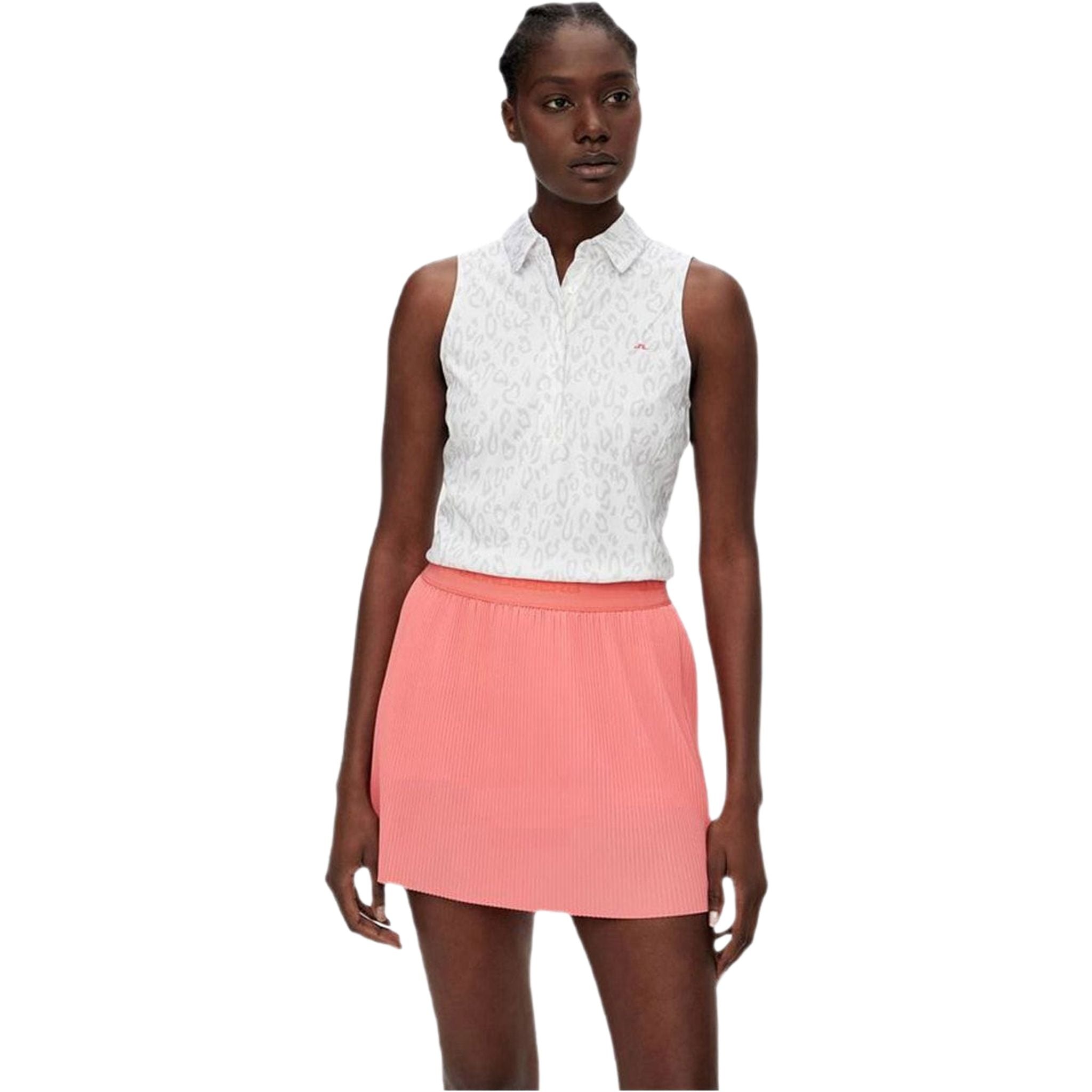 J. Lindeberg W Dena Polo SL Stampa Animale Grigio Bianco Donna