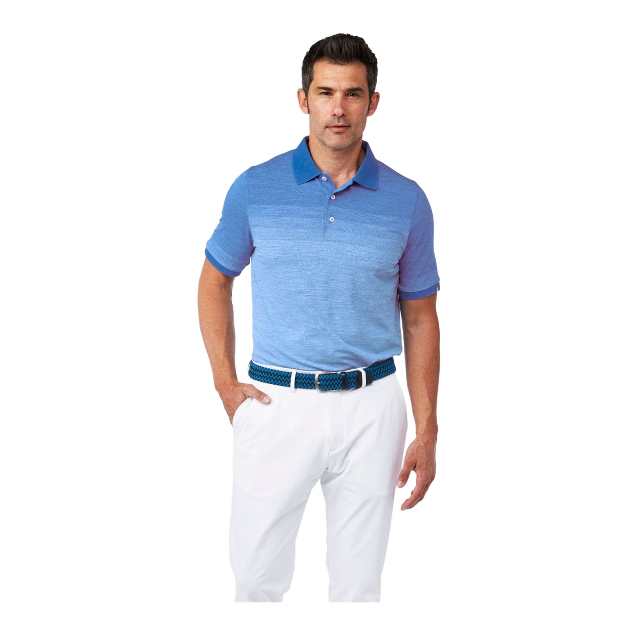 Polo Kjus M Melange Fading SS Strong Blue Mel Uomo