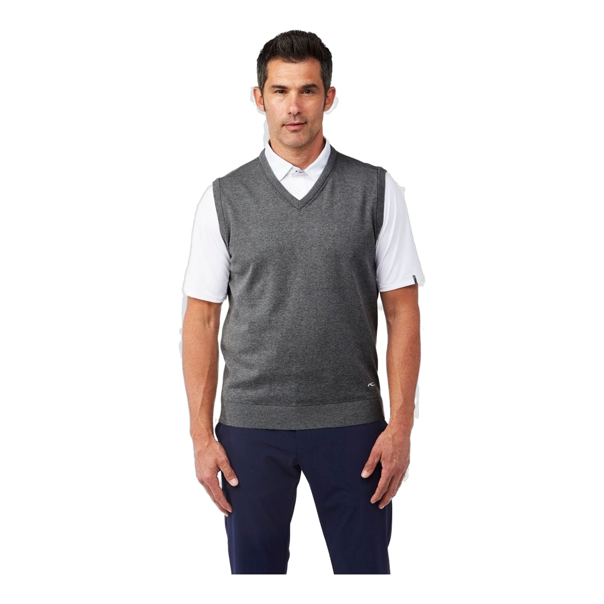 Kjus M Kirk V-Neck Vest Steel Greymelange Uomo