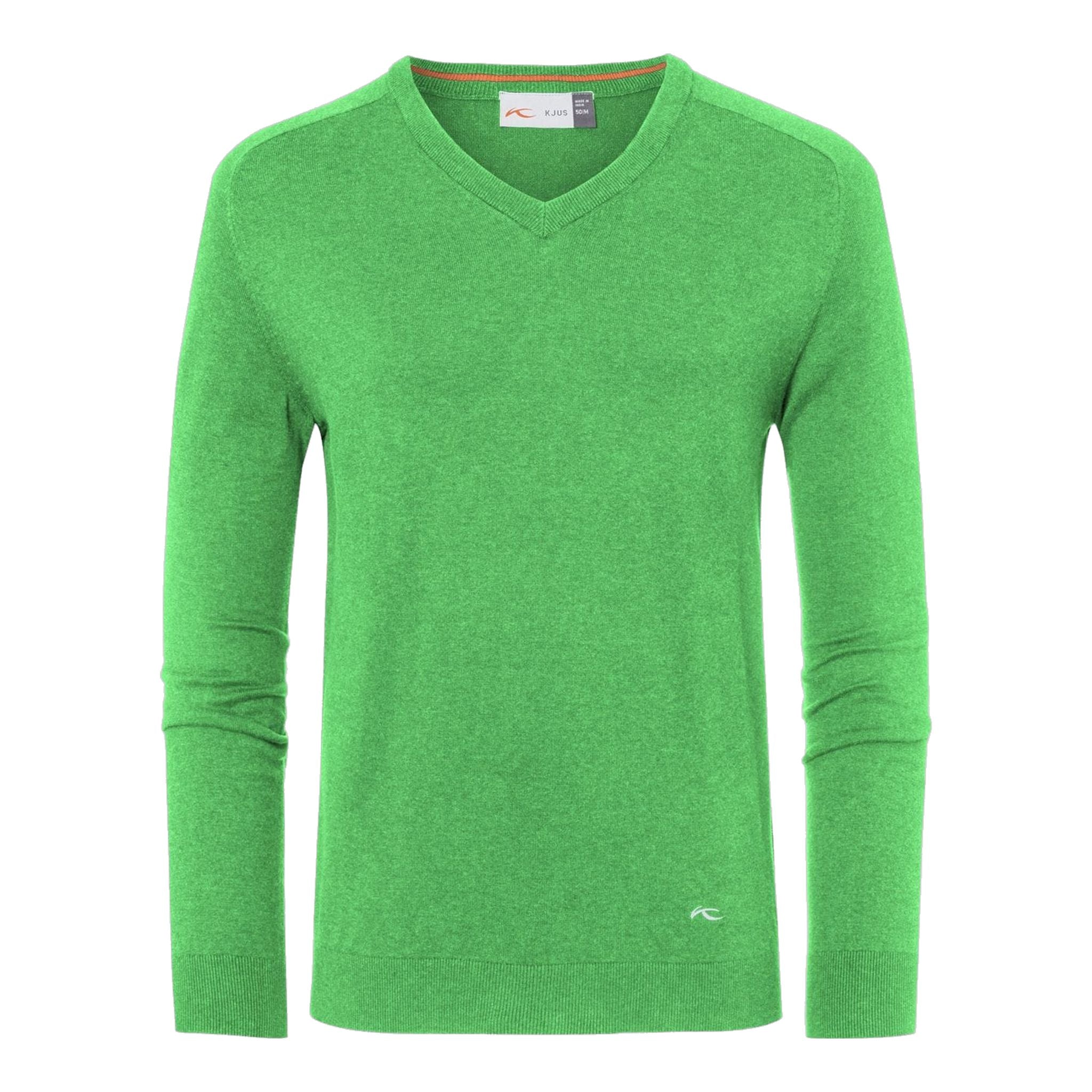 Kjus Pullover scollo a V Kirk M Primavera Verde Melange Uomo