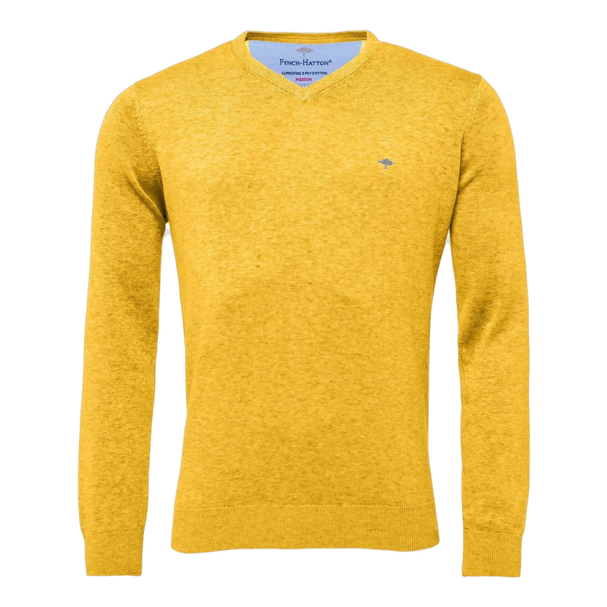 Fynch Hatton Maglione da golf superfine con scollo a V Uomo Soft Sun Uomo