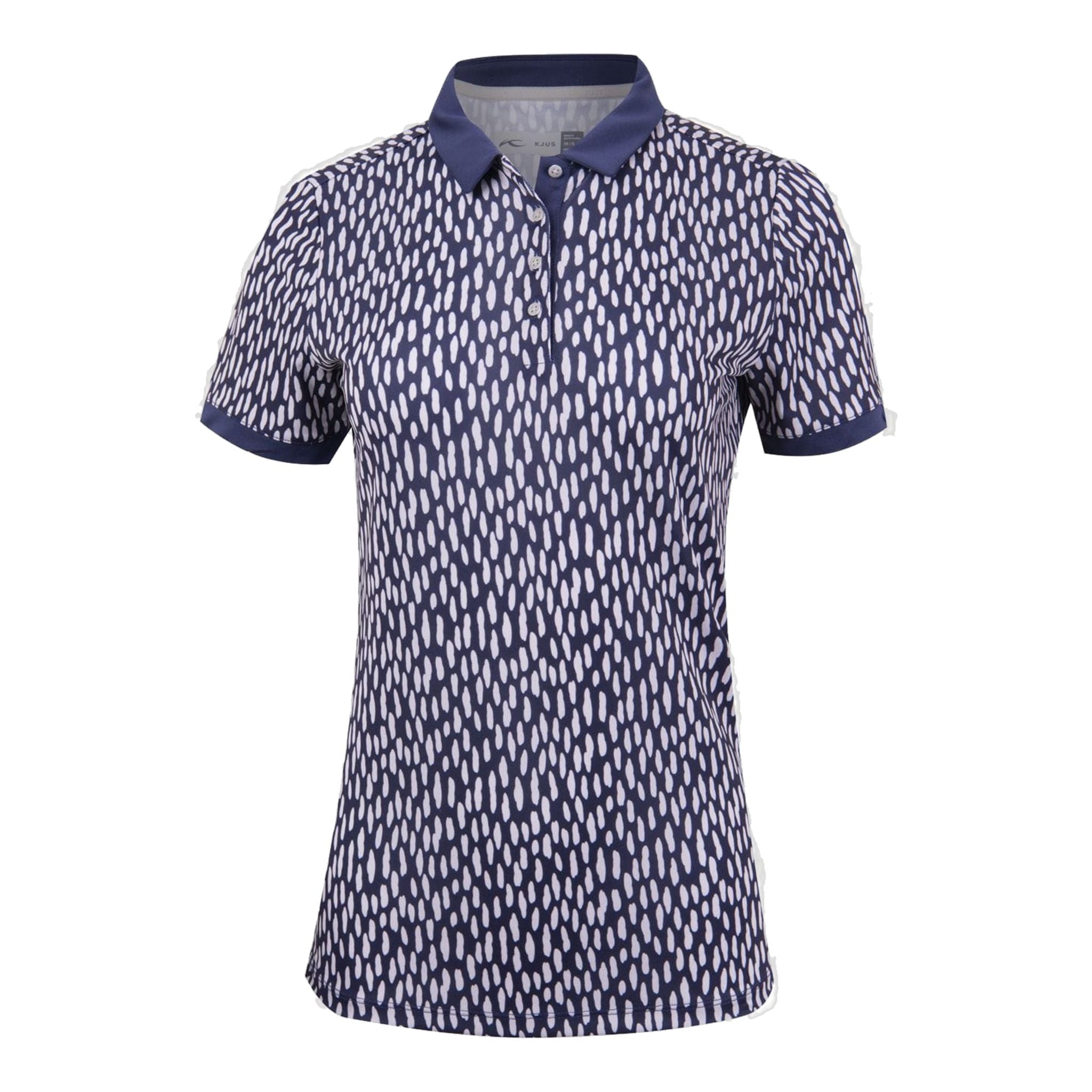 Kjus W Enya Polo SS stampata Atlanta Blu/Argento Nebbia Donna