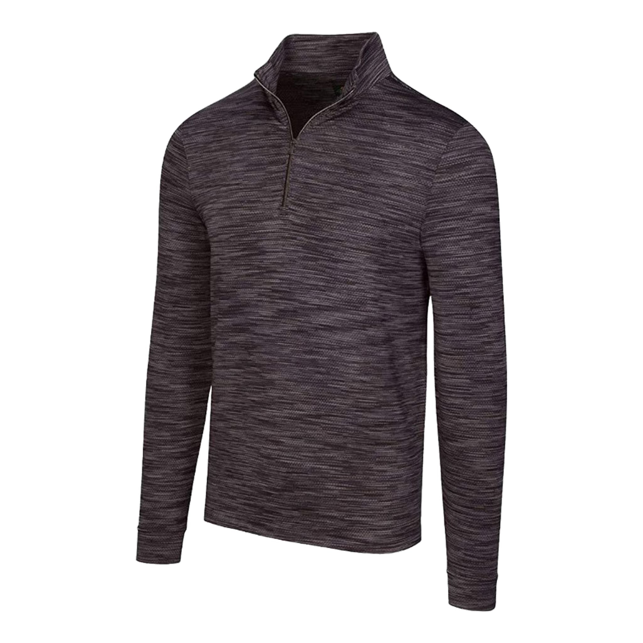 Greg Norman Maglia a maniche lunghe con zip 1/4 in rete mélange nera da uomo