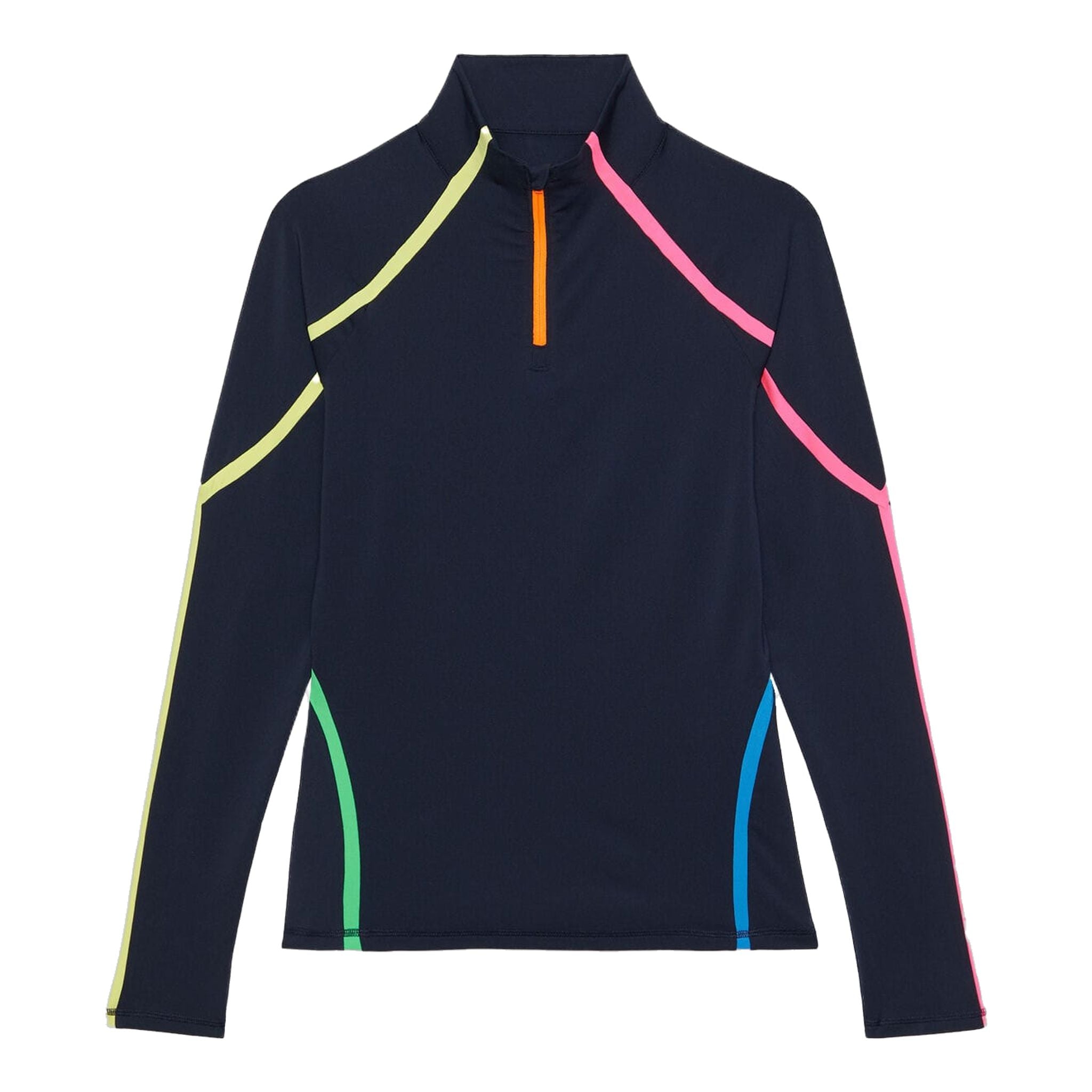Polo da golf GFORE Colour Block con cerniera 1/4 da donna