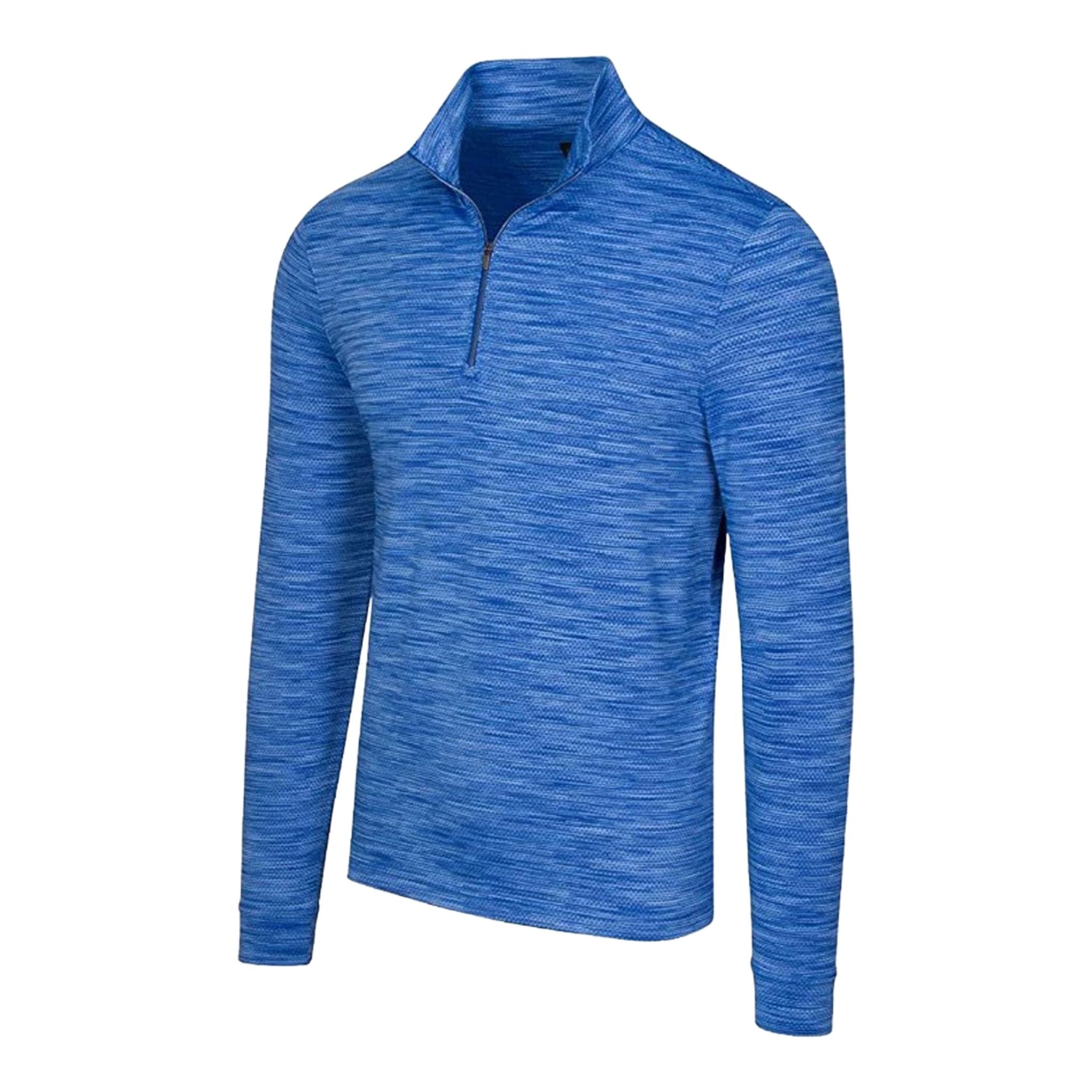 Greg Norman Heathered Mesh 1/4 Zip LS Maglione Uomo Marittimo