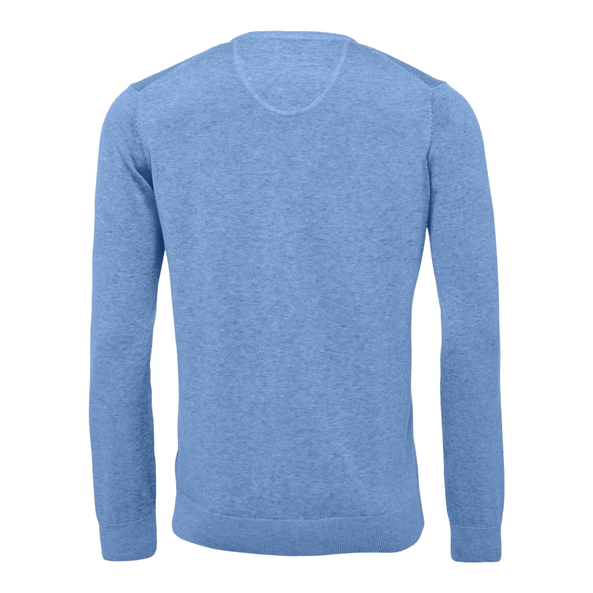 Fynch Hatton V-Neck Superfine Golf Pullover Uomo Light Sky Uomo