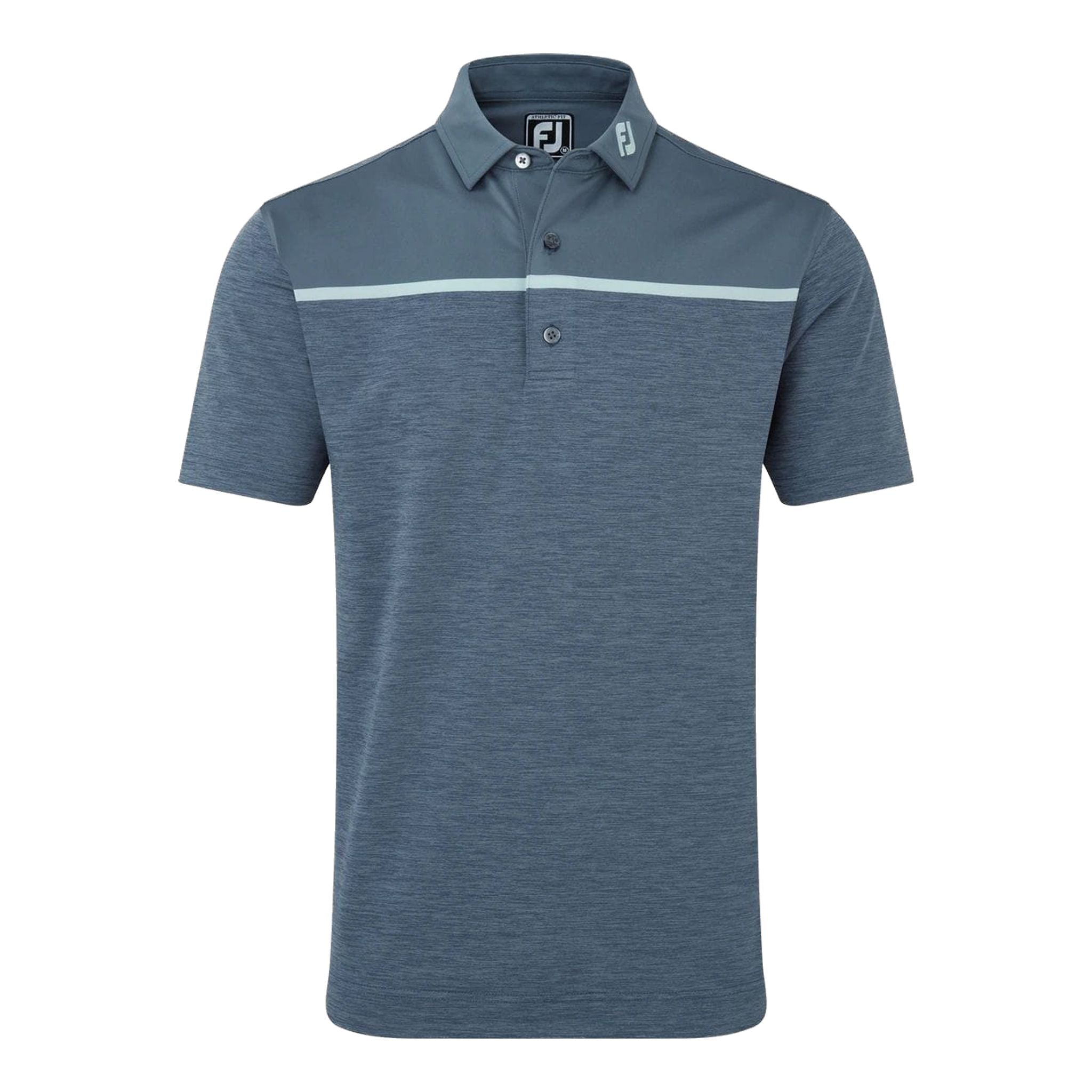 Polo da golf Footjoy Space Dye Block Lisle, Bluestone Uomo Uomo