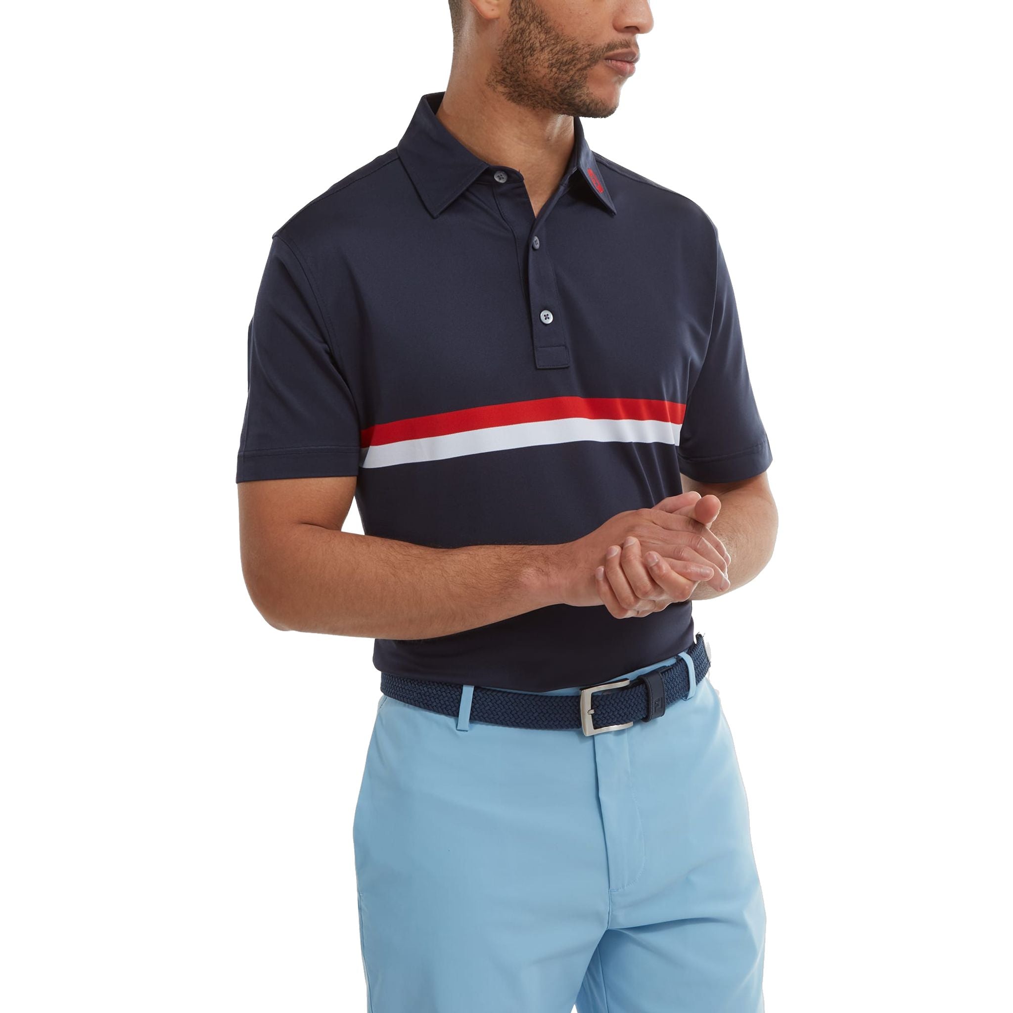 Polo da uomo Footjoy Double Chest Band Pique