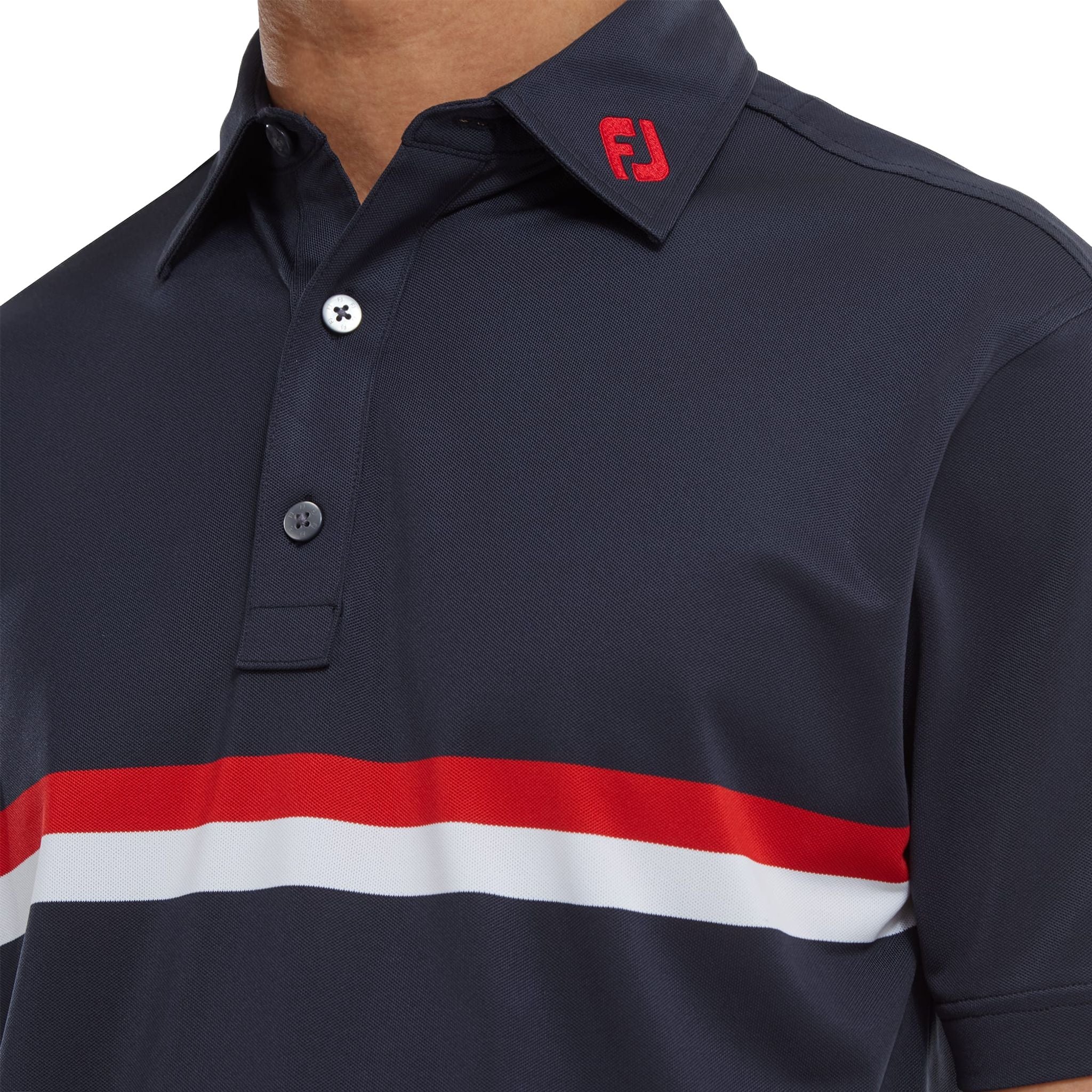 Polo da uomo Footjoy Double Chest Band Pique