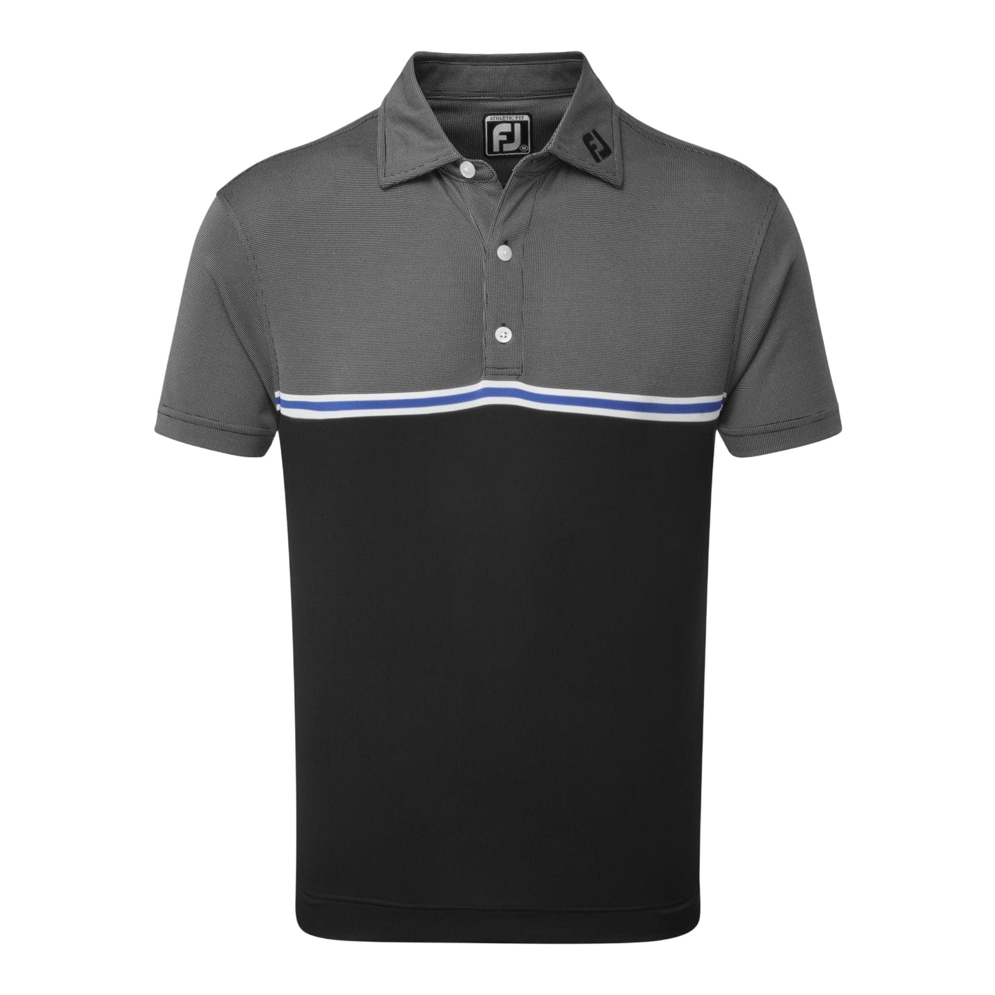 Polo a maniche corte color block in jacquard Footjoy M nera da uomo