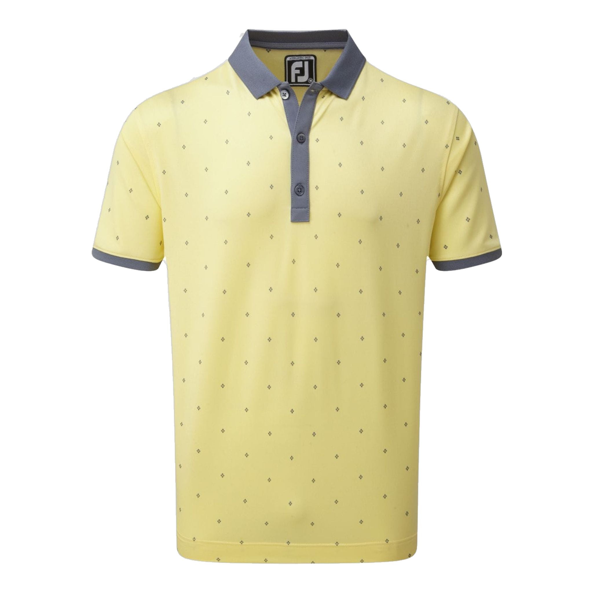 Footjoy M Birdseye Argyle SS Polo Ardesia/Giallo/Bianco Uomo