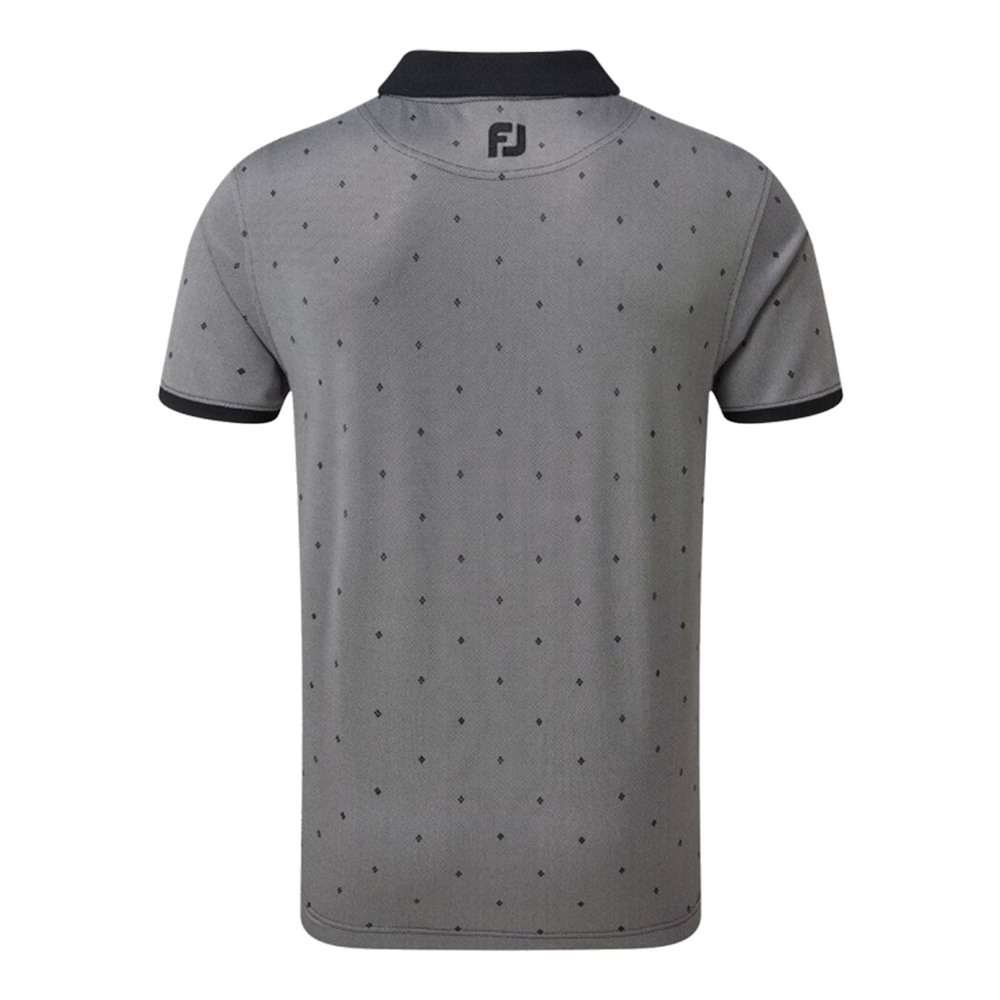 Polo Footjoy M Birdseye Argyle SS nera/bianca da uomo