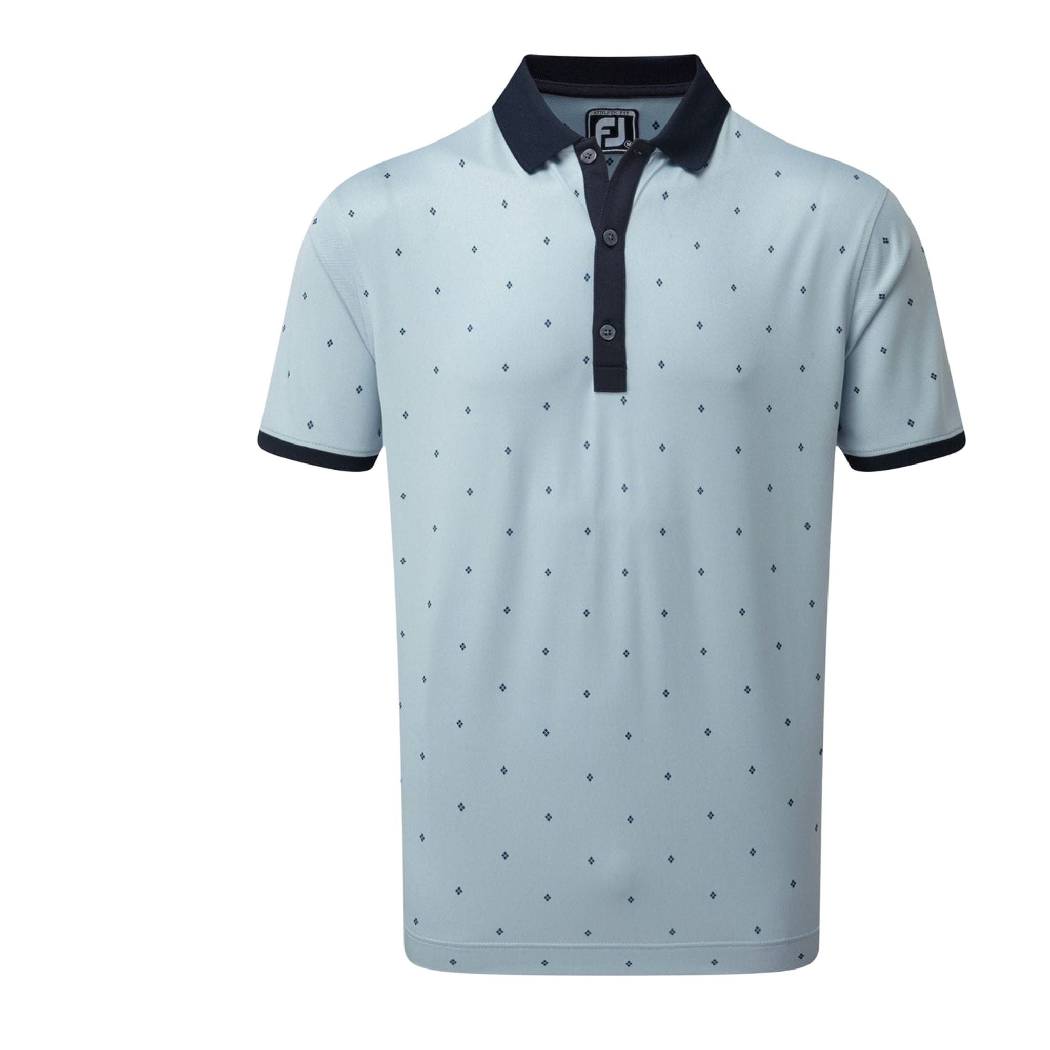Polo Footjoy M Birdseye Argyle SS blu/bianco/blu navy da uomo