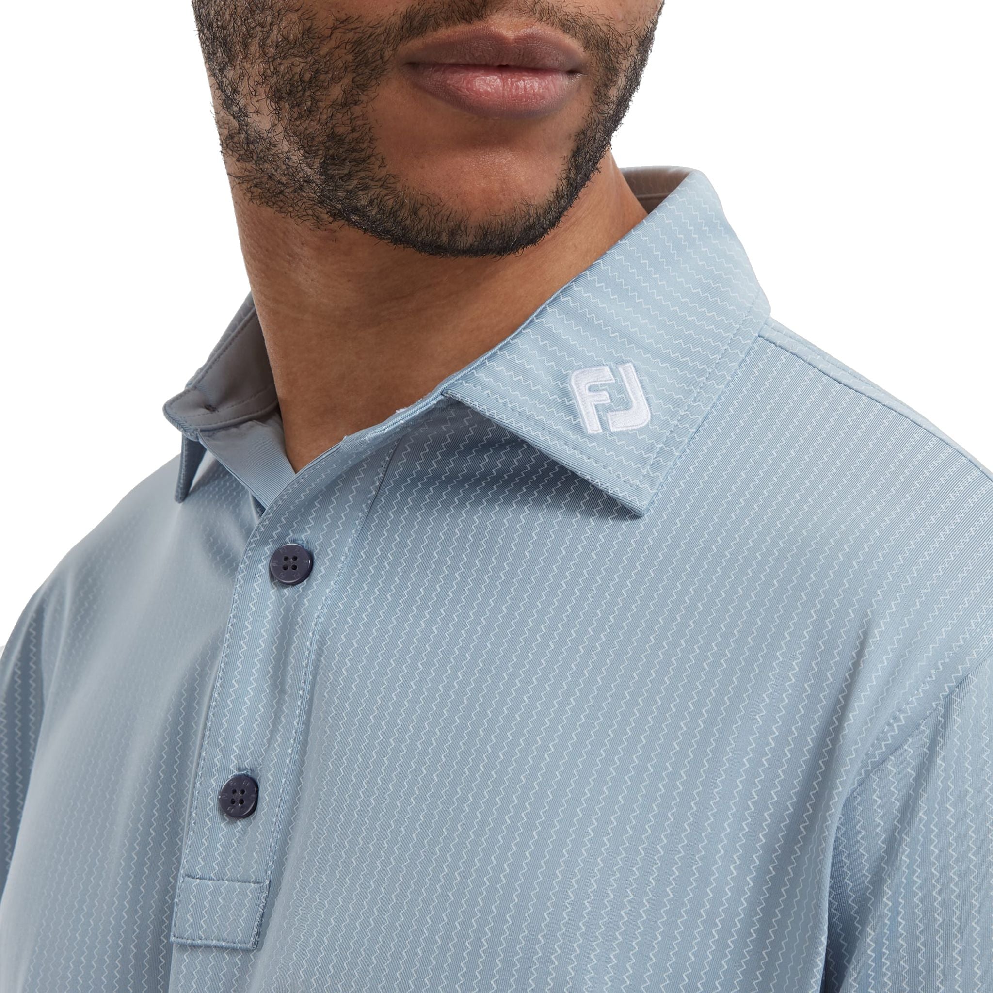 Footjoy Polo Zig-Zag Print Lisle Dove Uomo