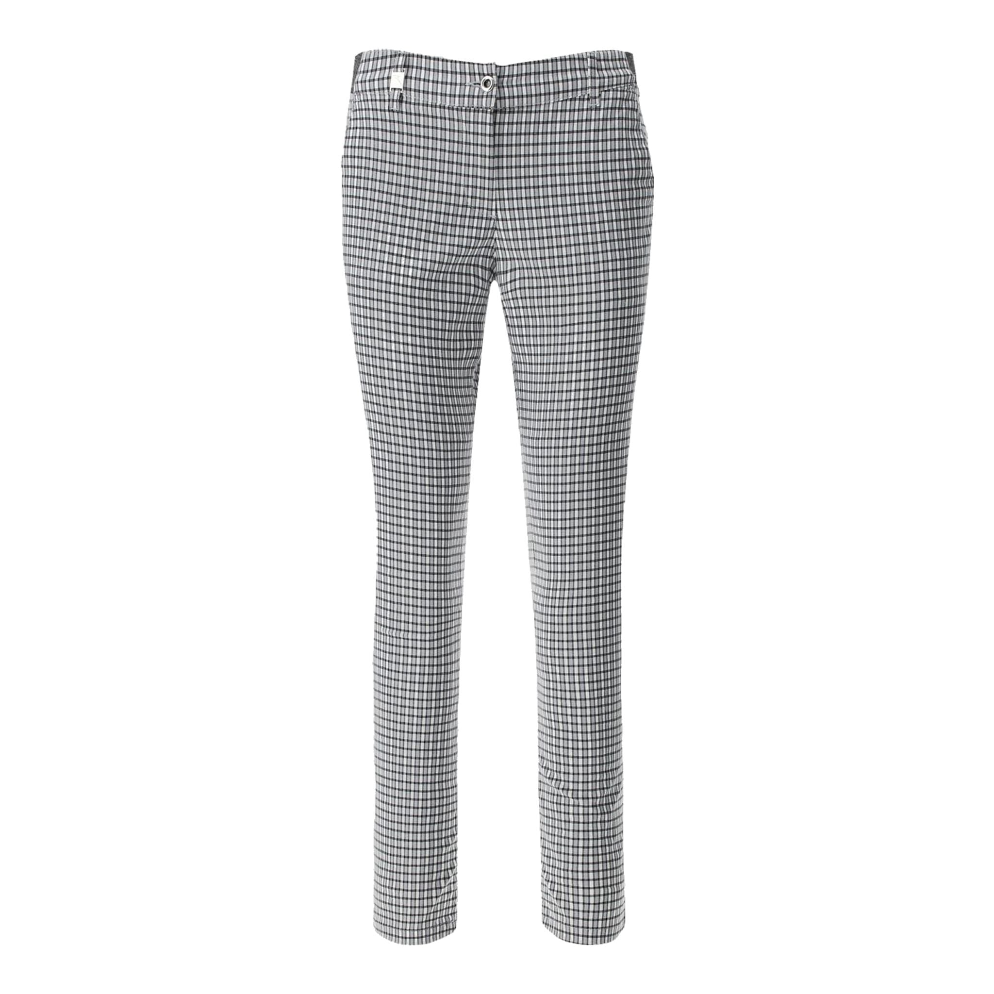 Chervo W Pantaloni Sicuro Bianco/Nero a Quadri Donna