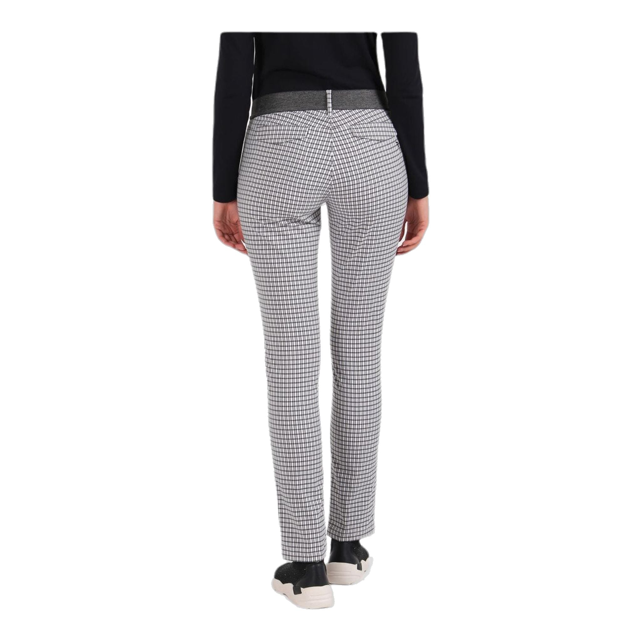 Chervo W Pantaloni Sicuro Bianco/Nero a Quadri Donna