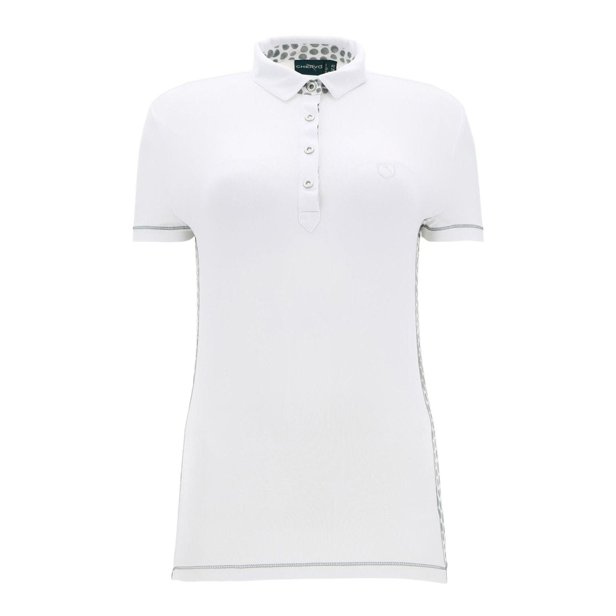 Chervo W Aibo SS Polo Bianco/Verde fantasia Donna