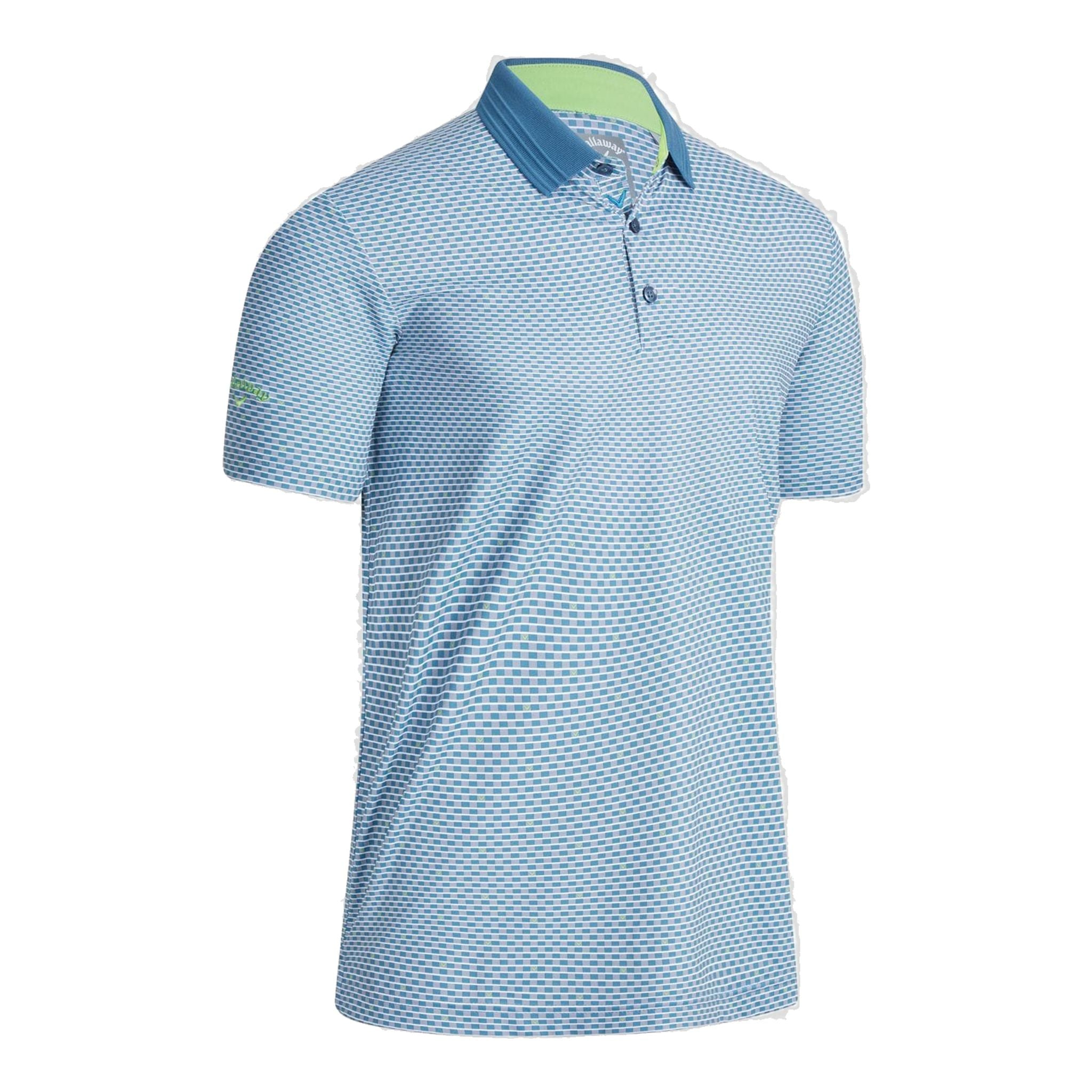 Callaway M All Over Chev Grid SS Polo Uomo Verde Acqua