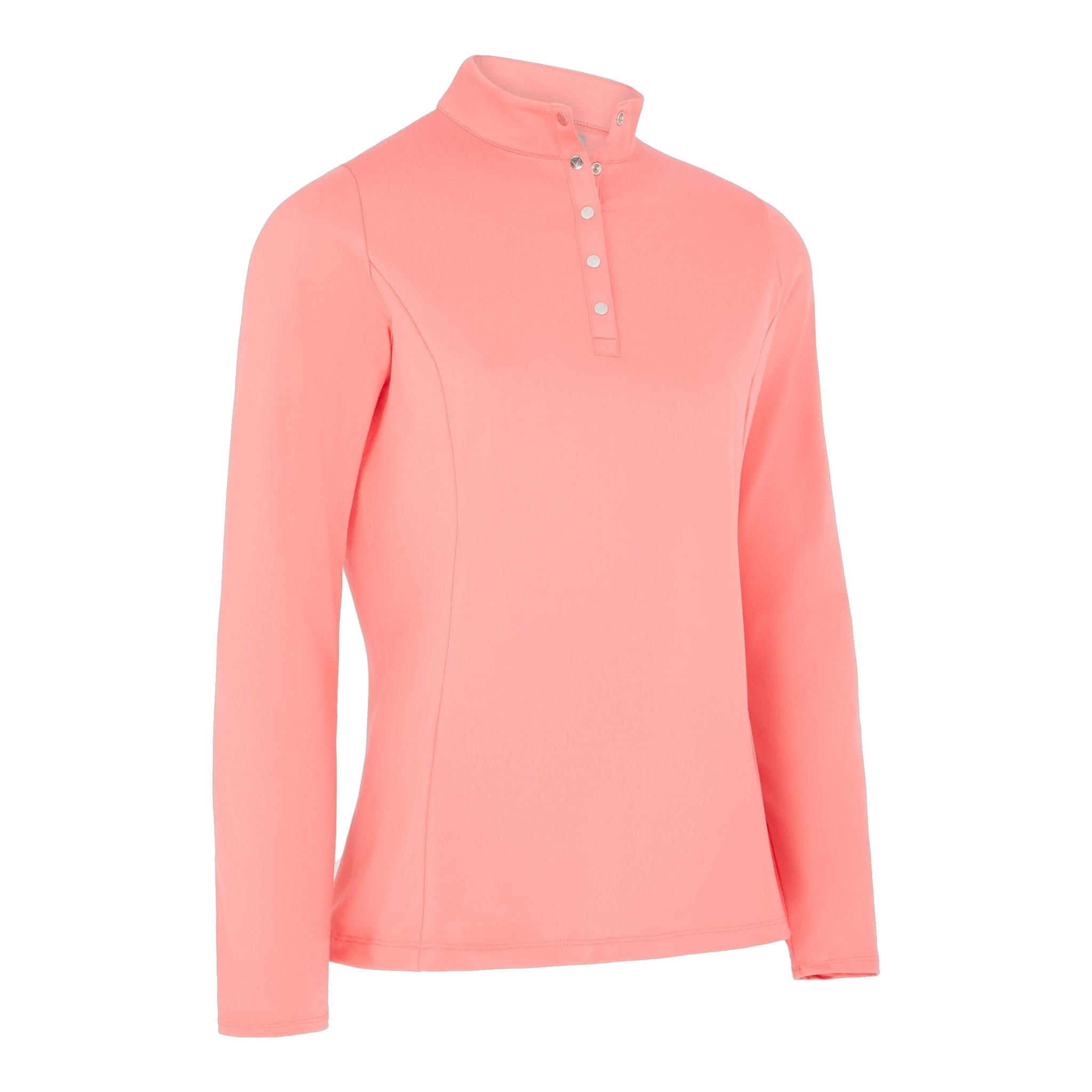 Polo da golf Callaway in pile termico a maniche lunghe Coral Paradise Da donna