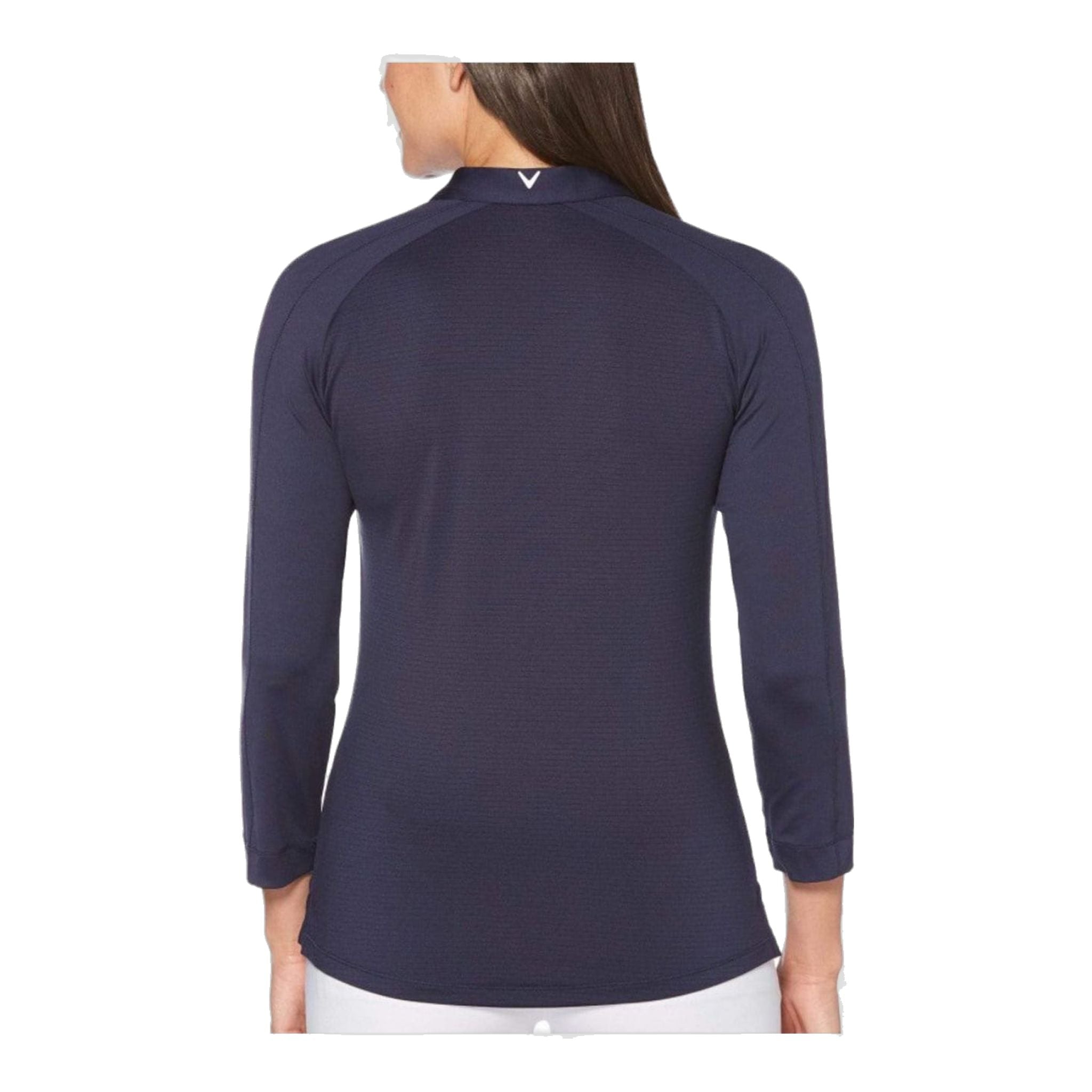 Callaway W Shadow Stripe 3/4 LS Polo Peacoat Donna