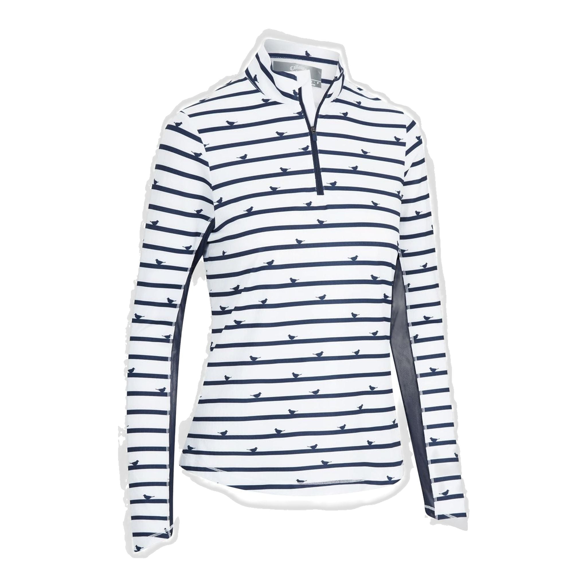 Callaway W Polo Birdie Stripe Protezione Solare Manica Lunga Peacoa Donna