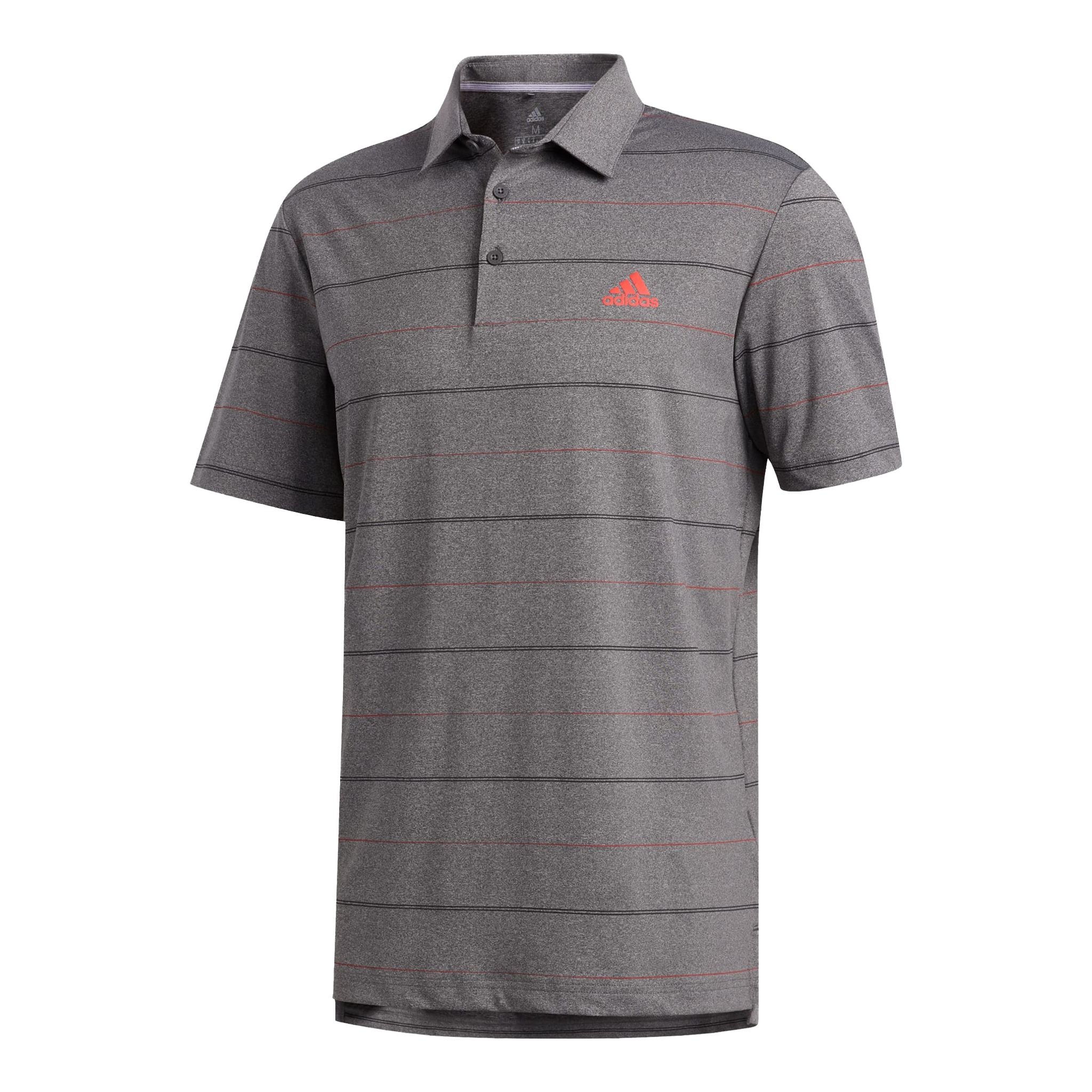 Adidas Ultimate Heather Stripe Polo Nero/Corallo/Melange Uomo