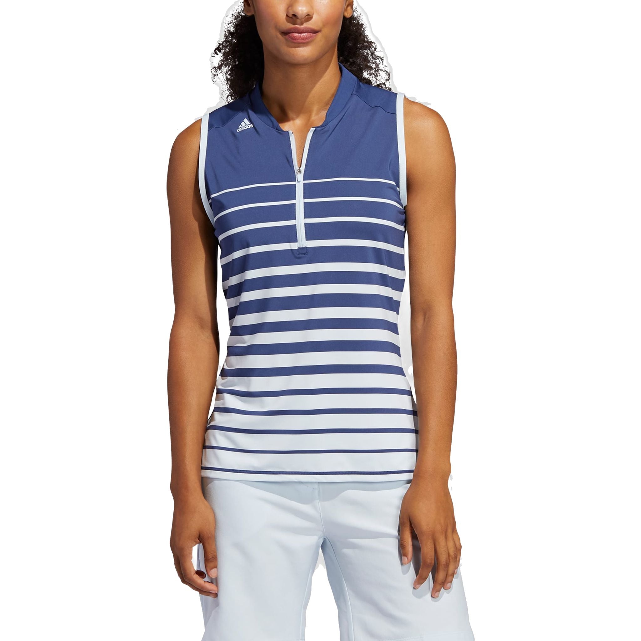 Adidas W Engineered Stripe SL Polo Indaco Donna