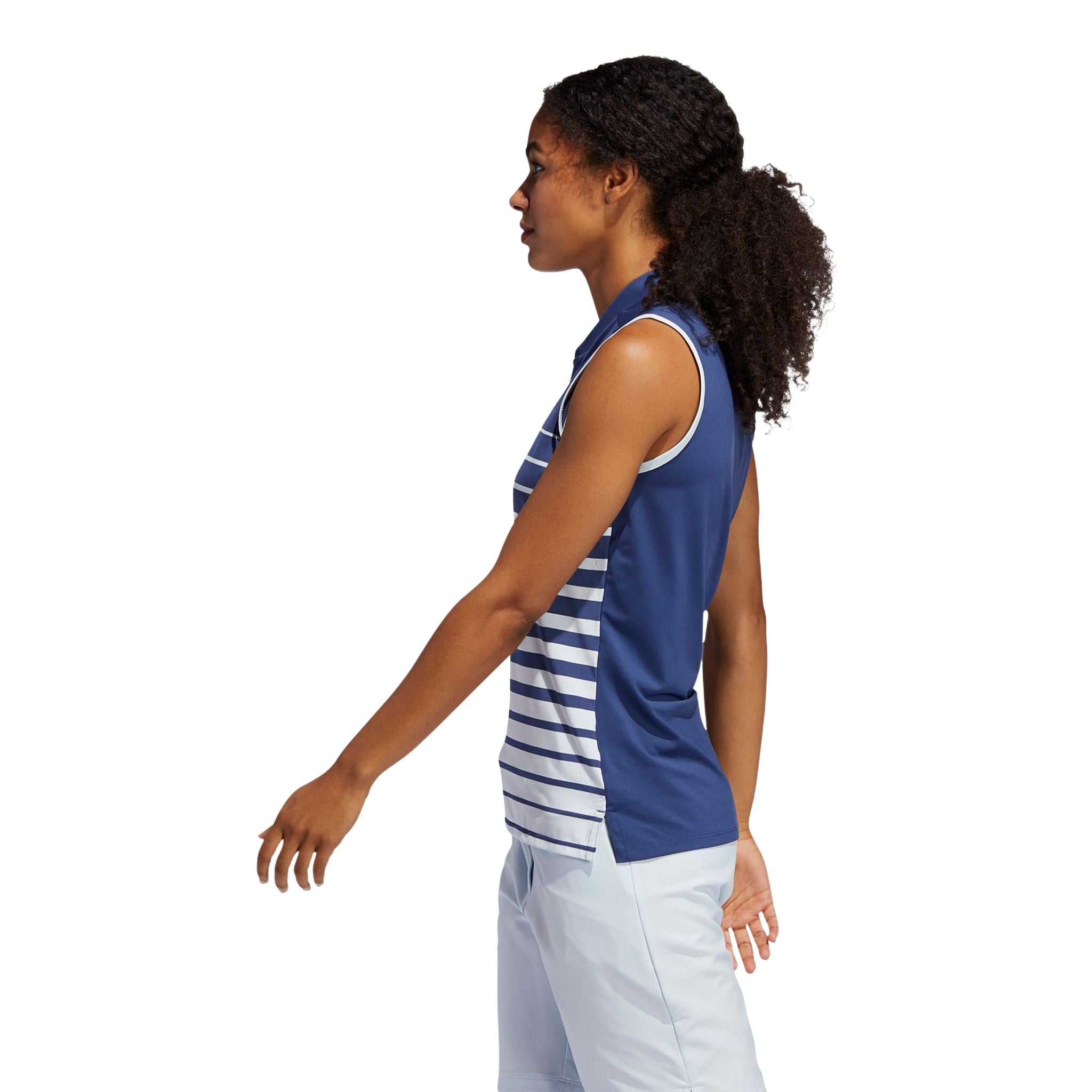Adidas W Engineered Stripe SL Polo Indaco Donna