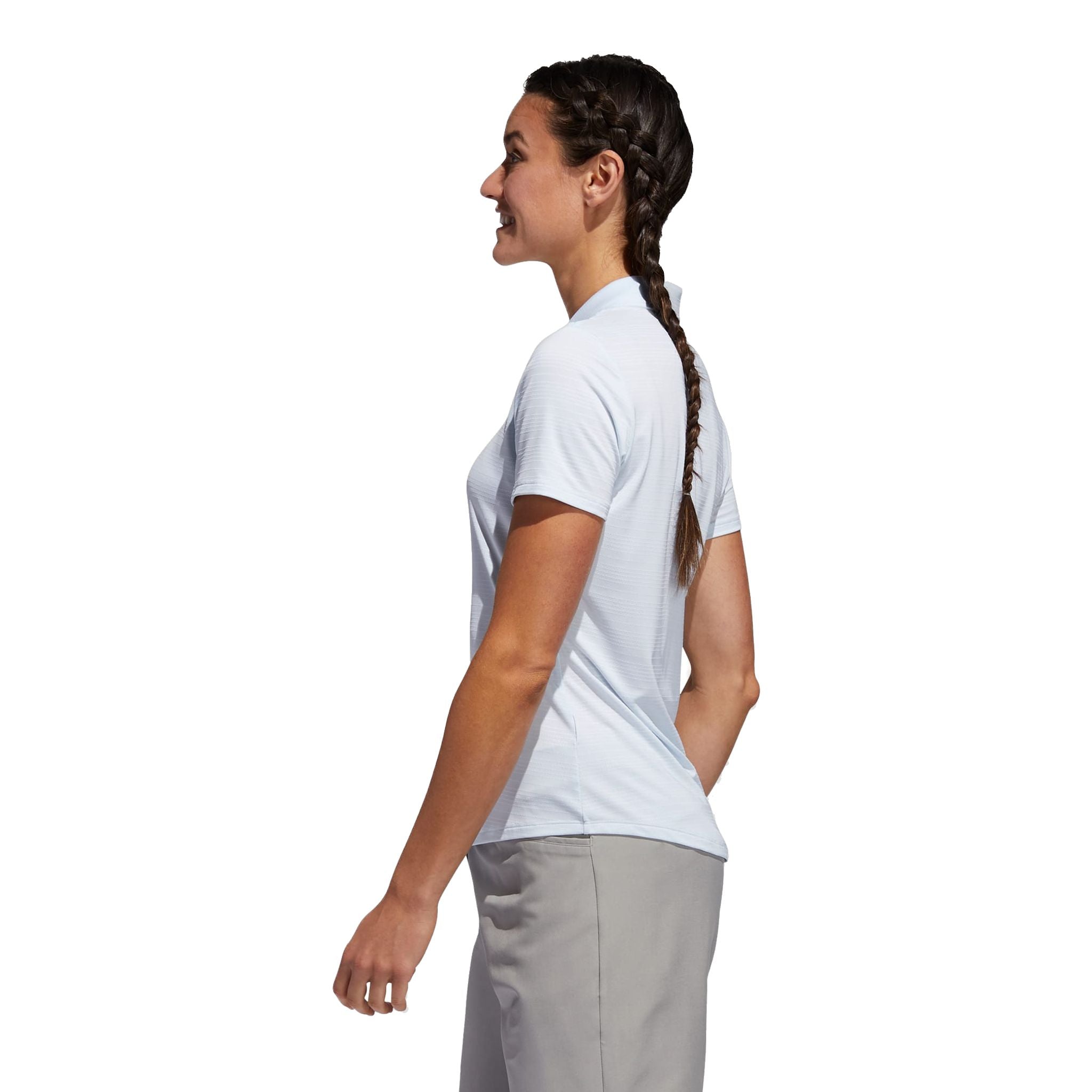 Adidas W Microdot SS Polo Sky Tint Donna