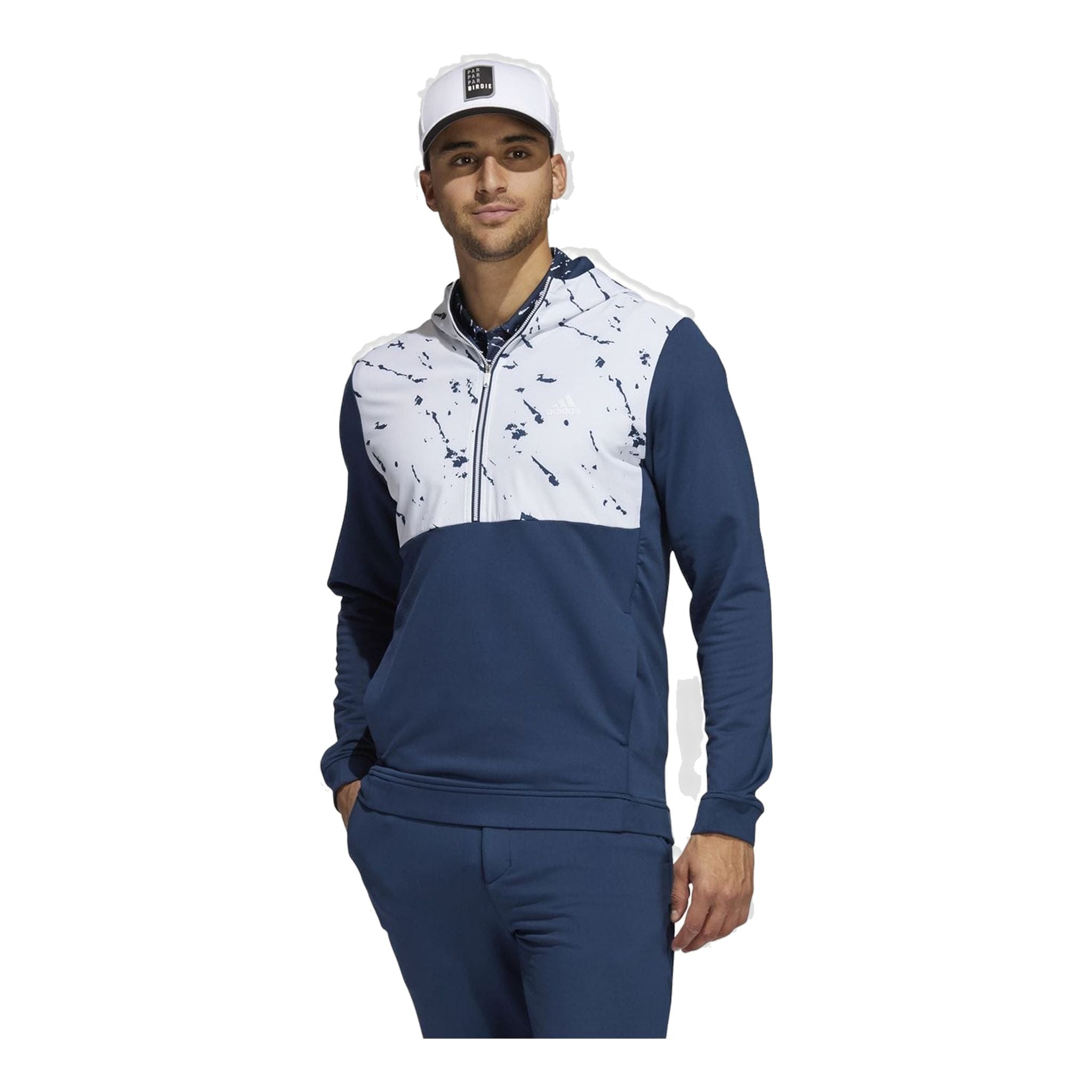 Adidas Anorak Pullover CRDY Mezza Zip Blu Navy/Bianco Uomo