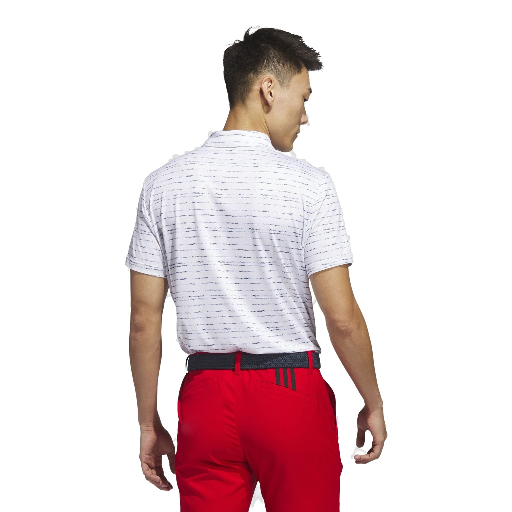 Polo con zip a righe Adidas da uomo, bianca da uomo