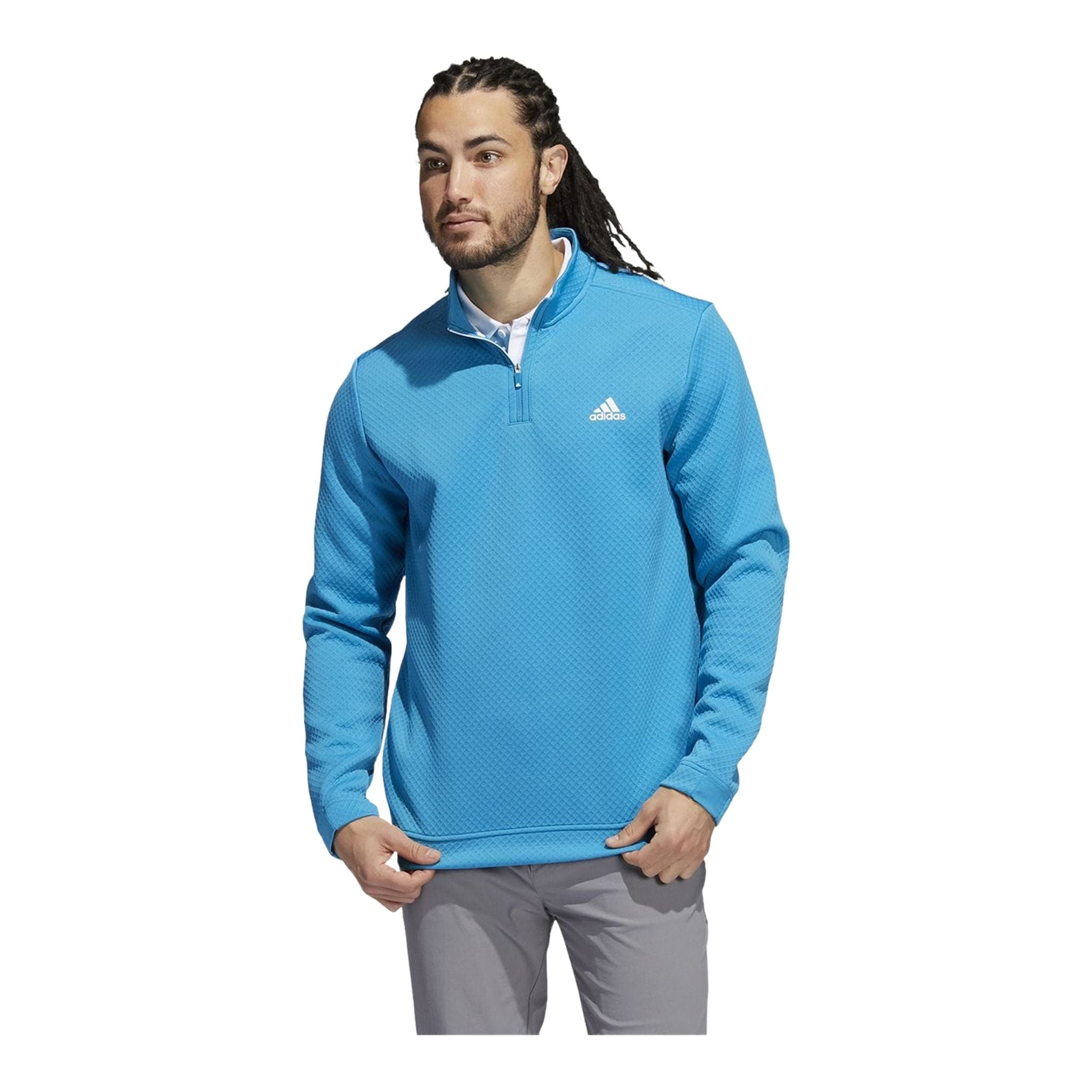 Maglione Adidas DWR Half Zip Turchese Uomo