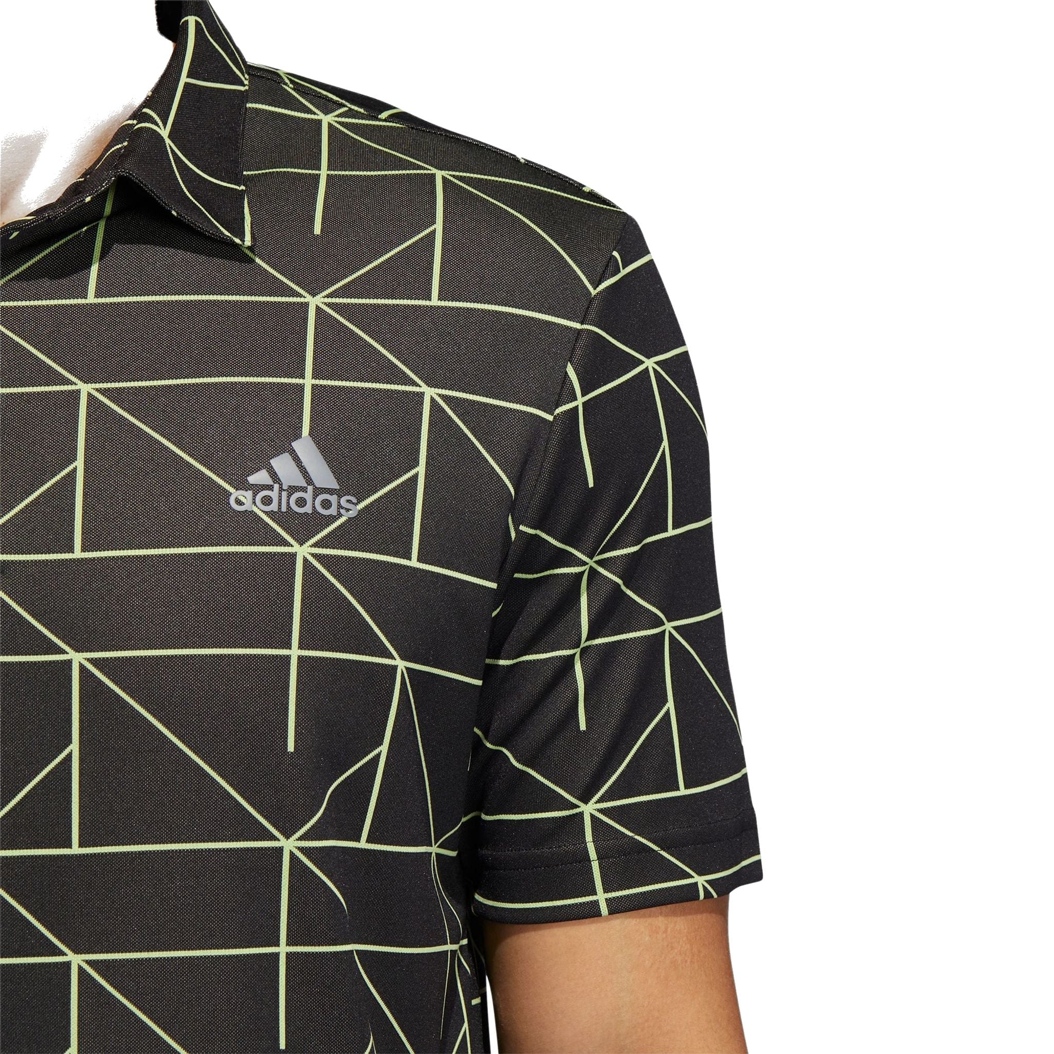 Adidas M Polo Jaquard Lines Nero/Lime Pulse Uomo