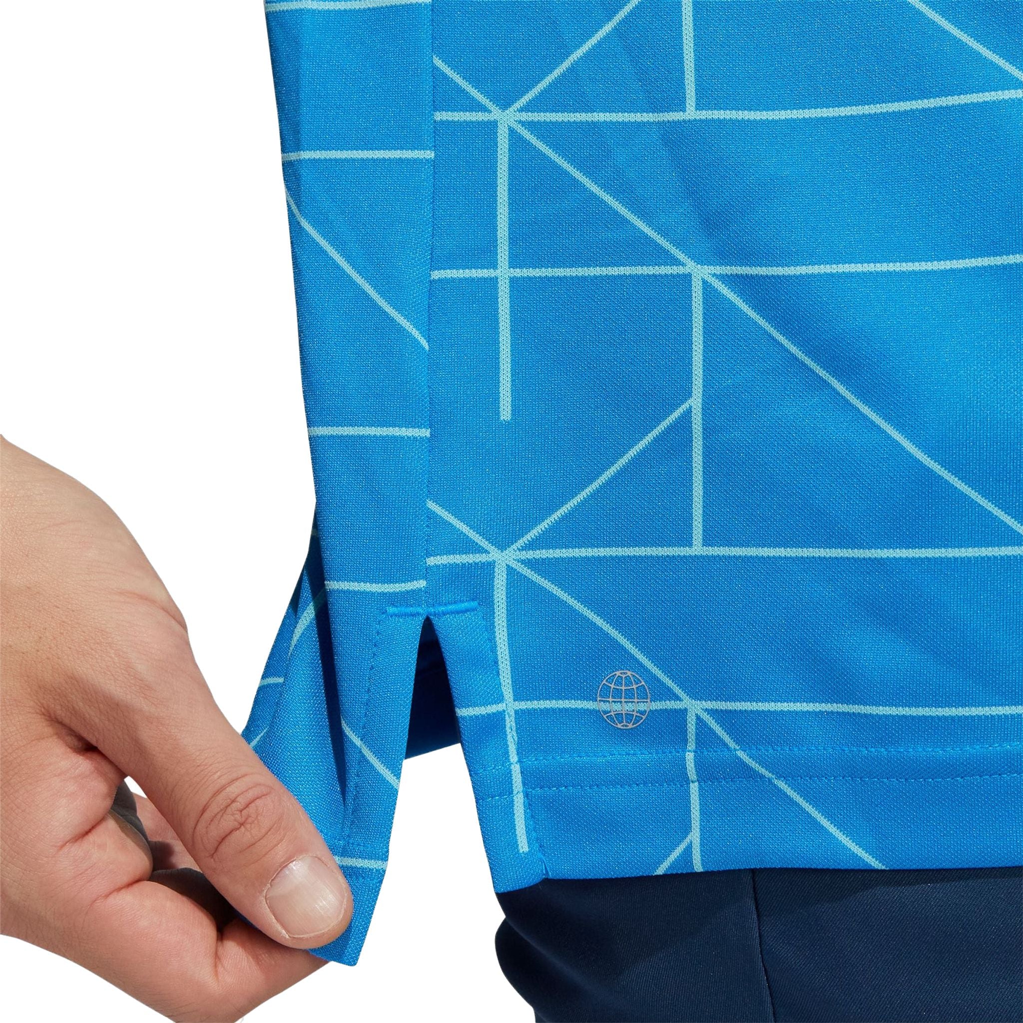 Adidas M Polo Jaquard Lines Blu Rush/Semi Mint Rush Uomo