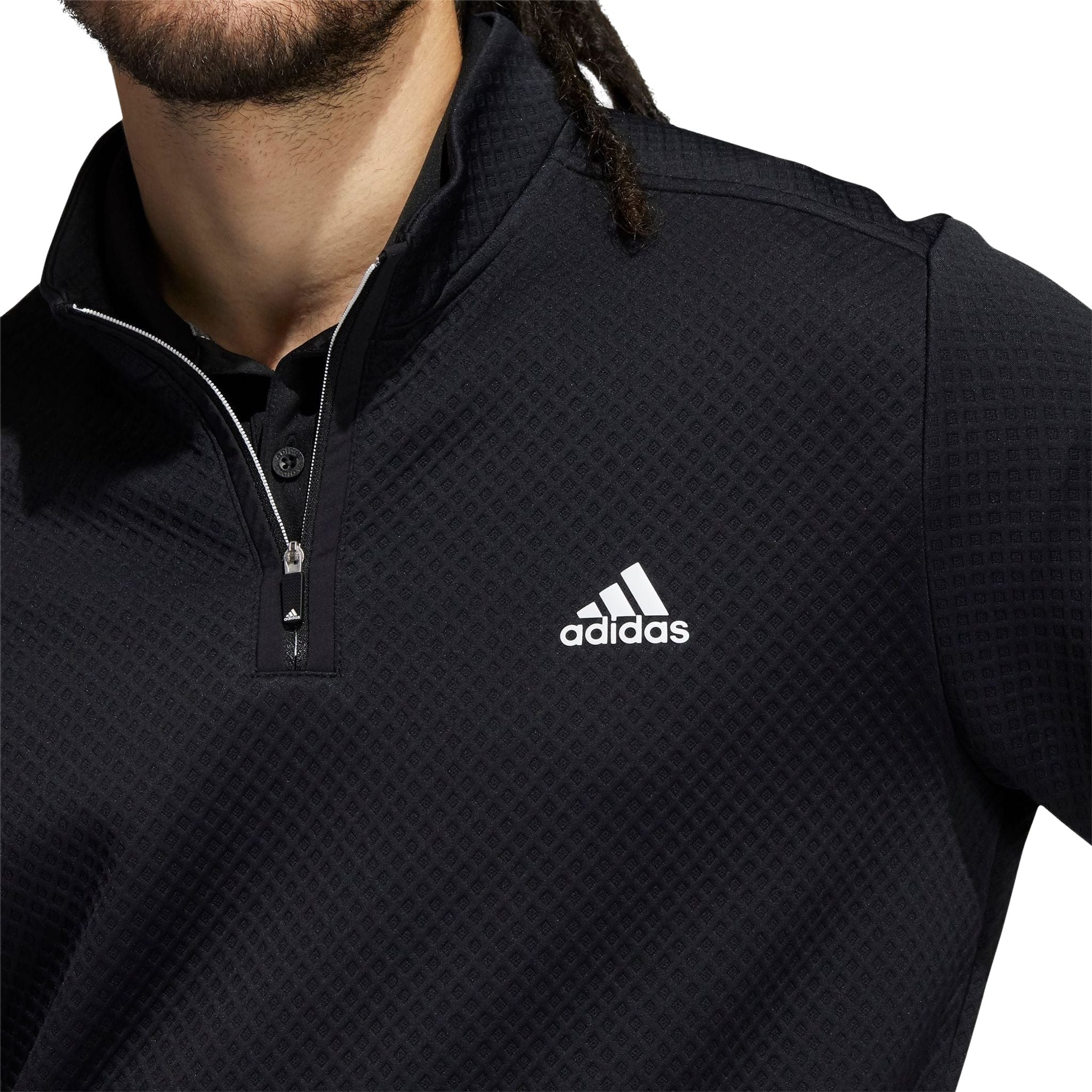 Felpa con zip 1/4 resistente e idrorepellente Adidas M nera da uomo