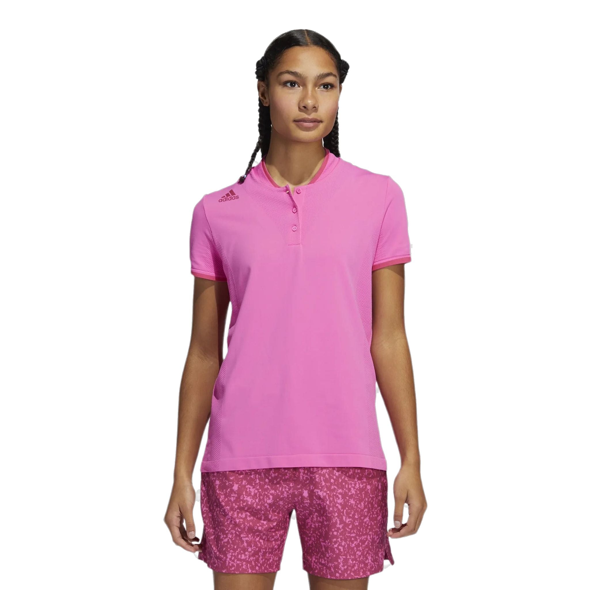 Adidas W Primeknit SS Polo Rosa Donna