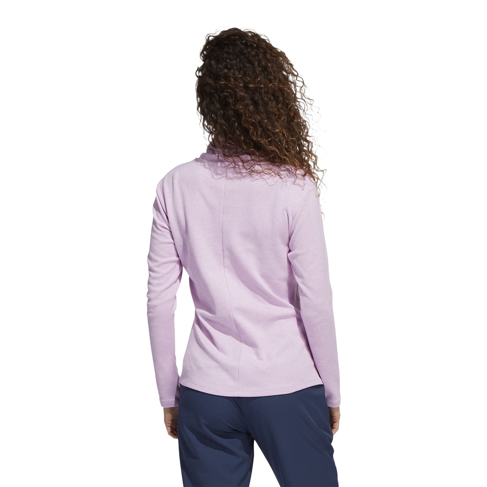 Adidas Melange High Mock Golf Pullover Bliss Lilac Mel Da Donna
