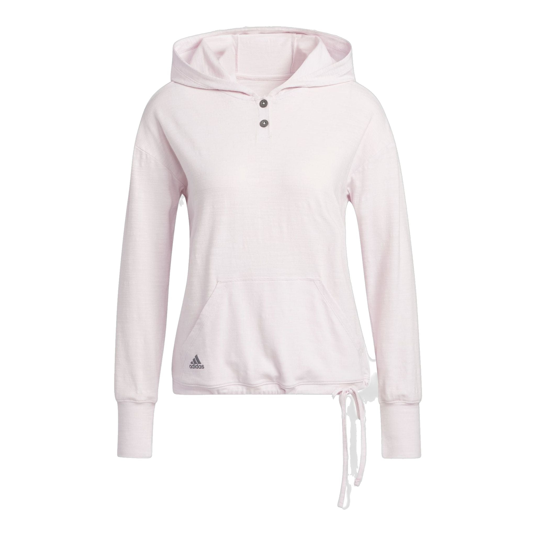 Felpa con cappuccio Adidas W Essentials Slub quasi rosa/bianco da donna