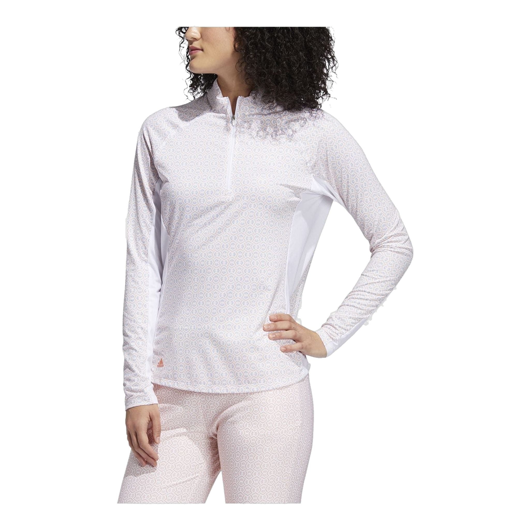 Adidas W Polo Aeroready UPF50 Manica Lunga Bianco/Arancione Donna
