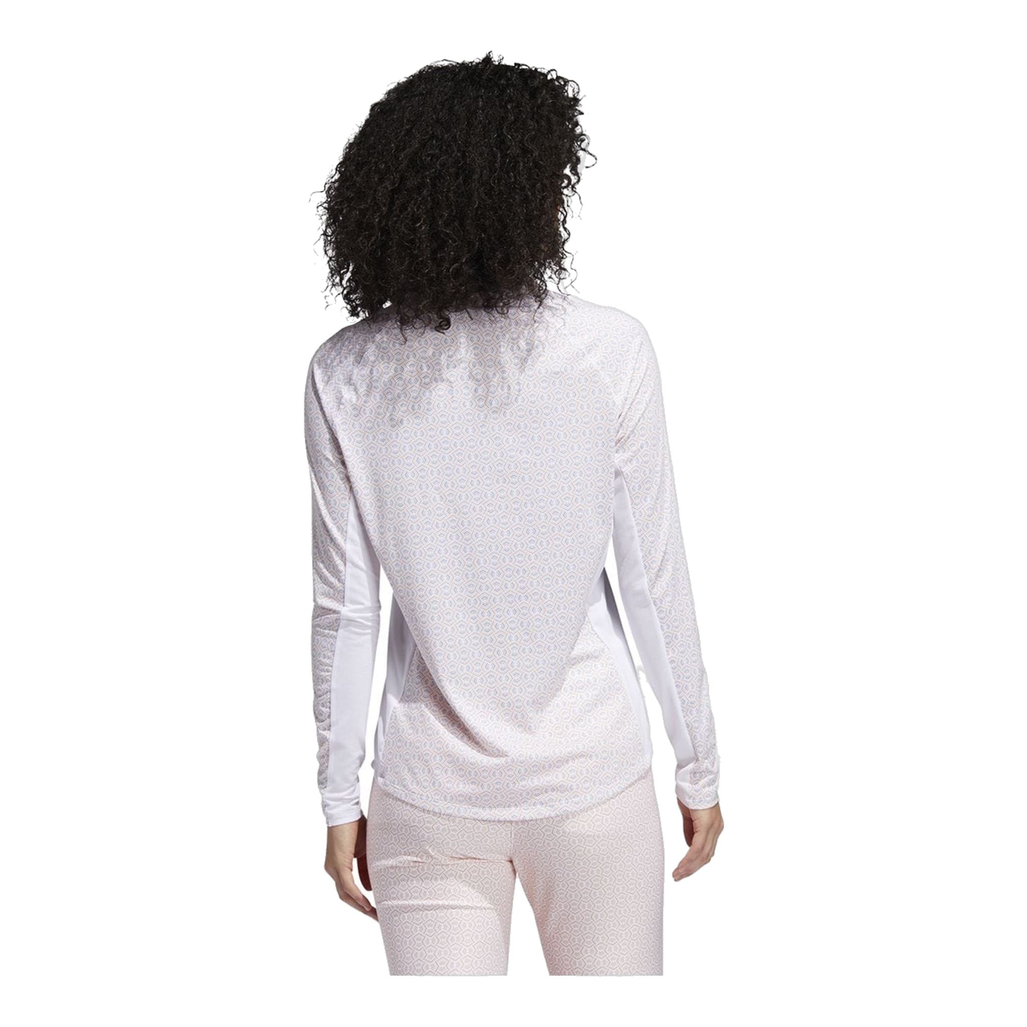 Adidas W Polo Aeroready UPF50 Manica Lunga Bianco/Arancione Donna