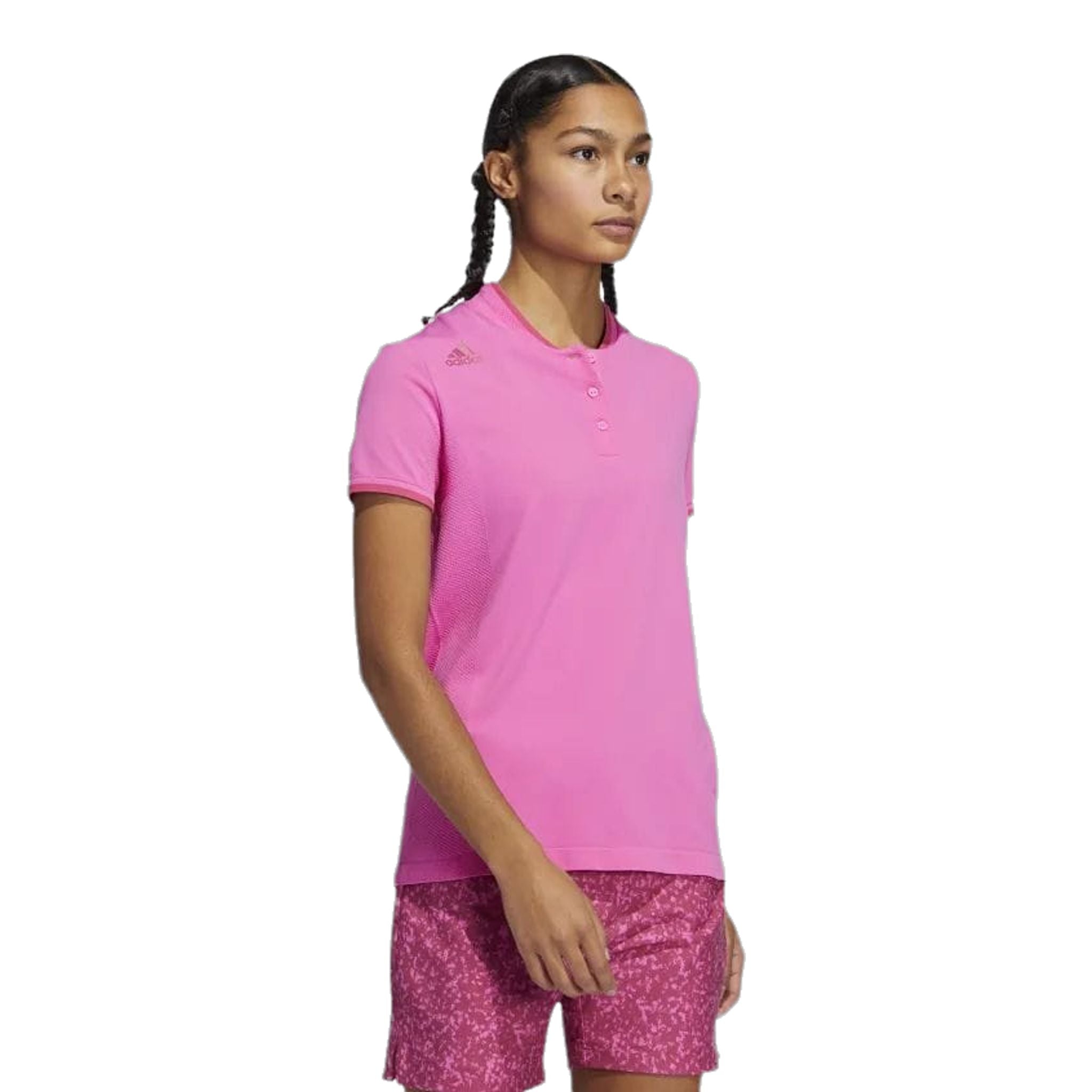 Adidas W Primeknit SS Polo Rosa Donna