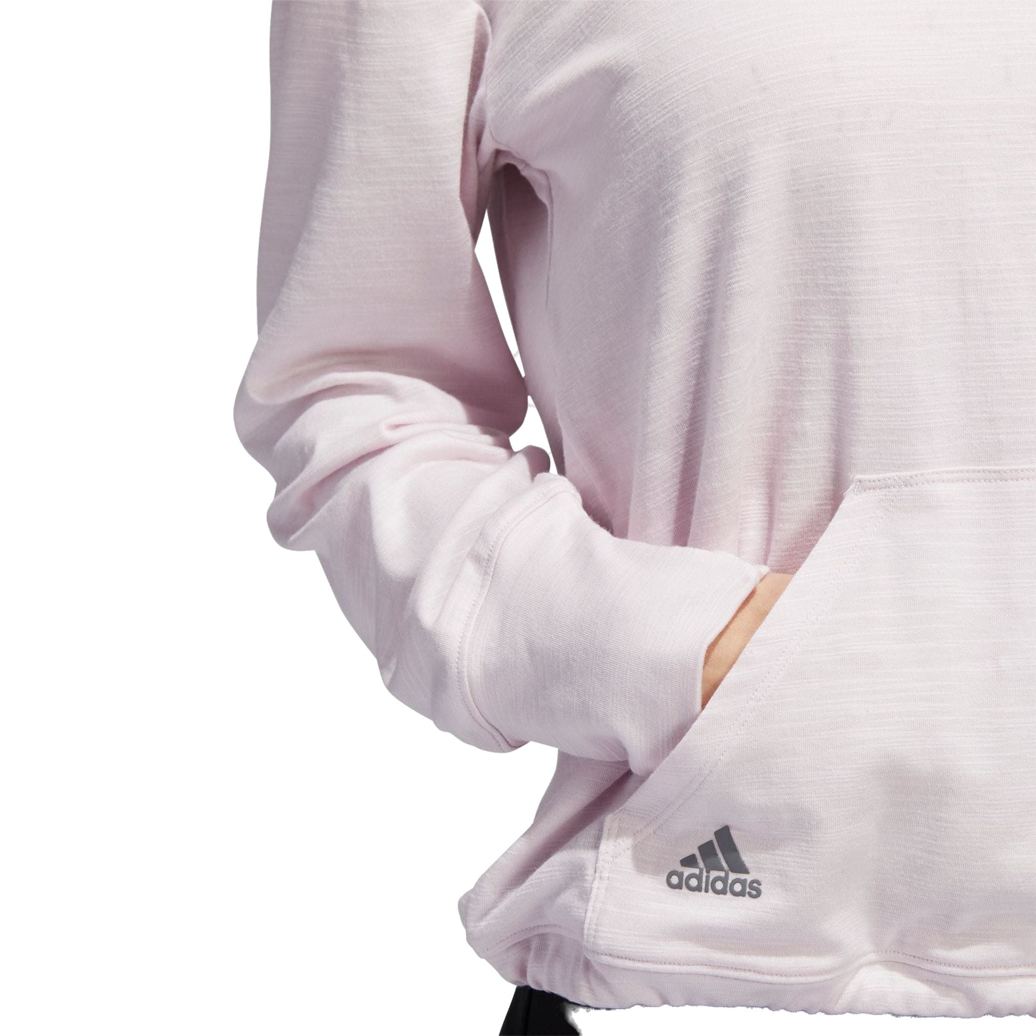 Felpa con cappuccio Adidas W Essentials Slub quasi rosa/bianco da donna