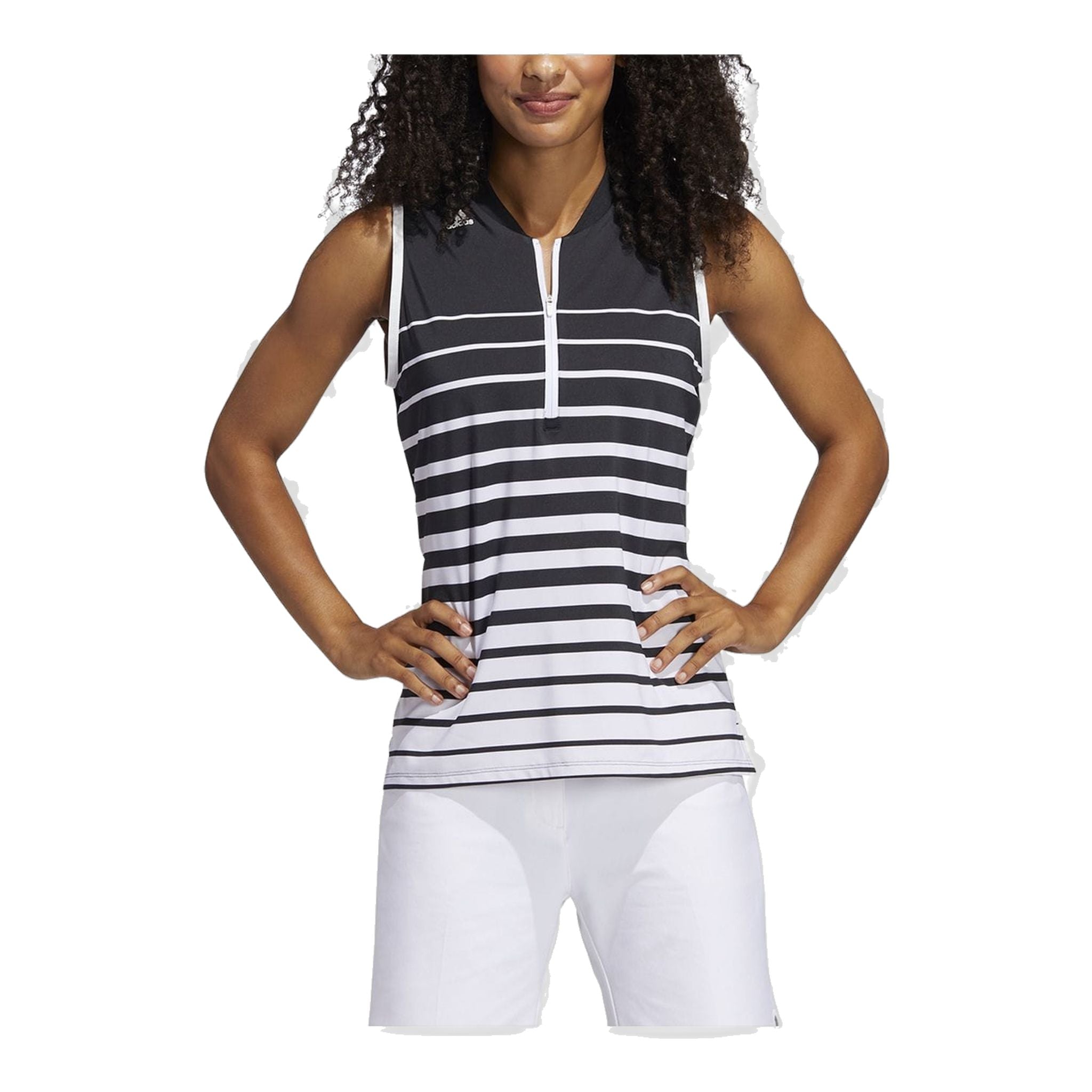 Adidas W Engineered Stripe SL Polo Nero/Bianco Donna