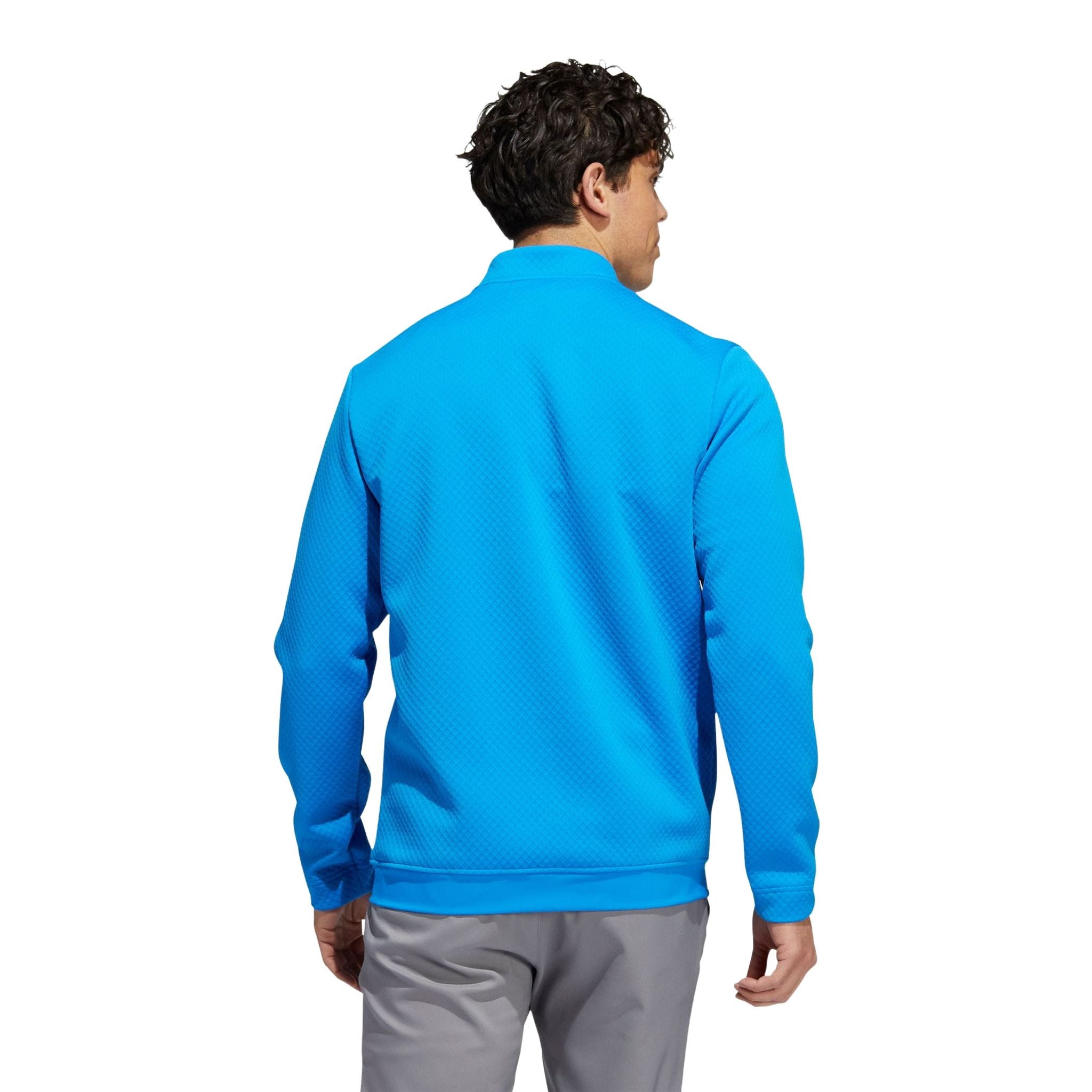 Adidas M Durable Water-Repellent 1/4 Zip Pullover Blu Ru Uomo